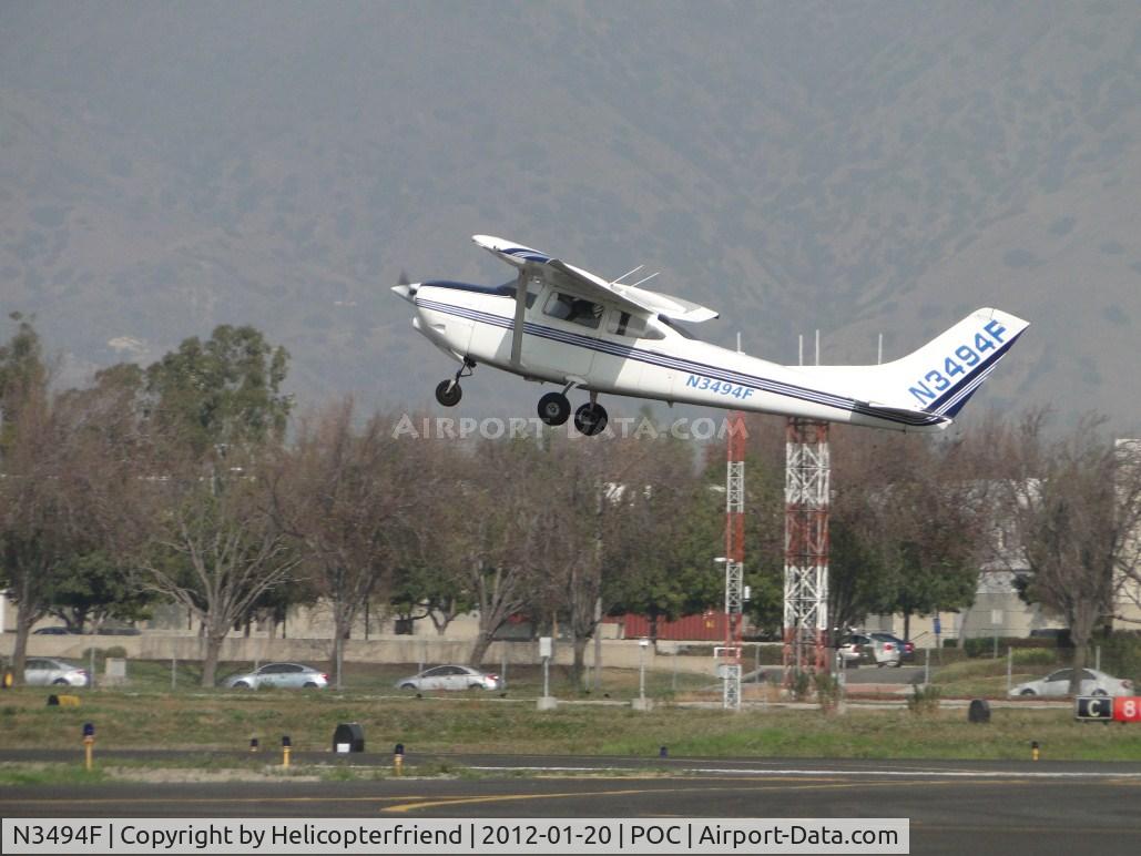 N3494F, 1966 Cessna 182J Skylane C/N 18257494, Airbourne westbound from runway 26L