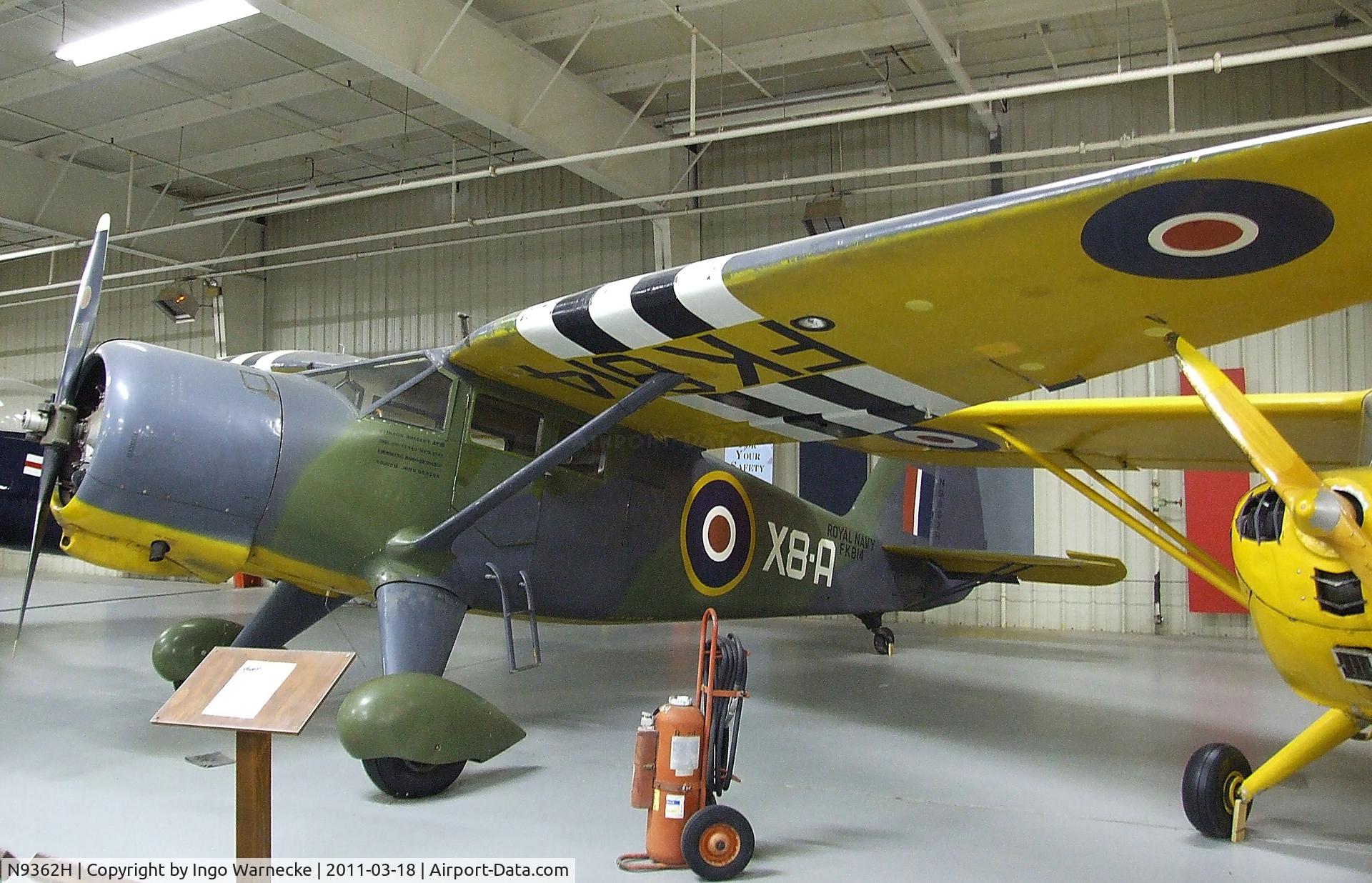 N9362H, 1943 Stinson V77 Reliant C/N 77-140, Stinson V77 Reliant I at the Mid-America Air Museum, Liberal KS