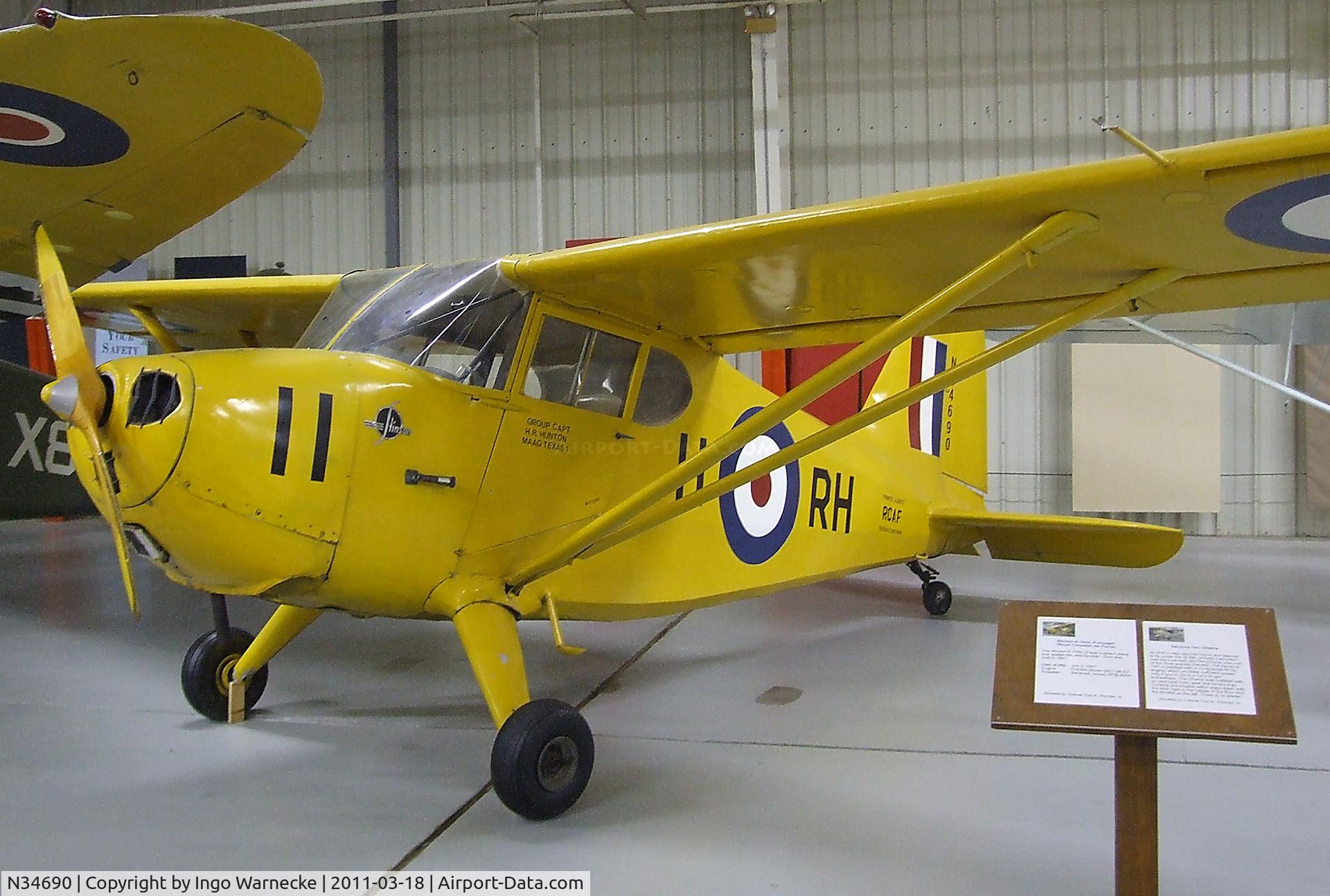 N34690, 1941 Stinson 10A C/N 7990, Stinson 10A at the Mid-America Air Museum, Liberal KS