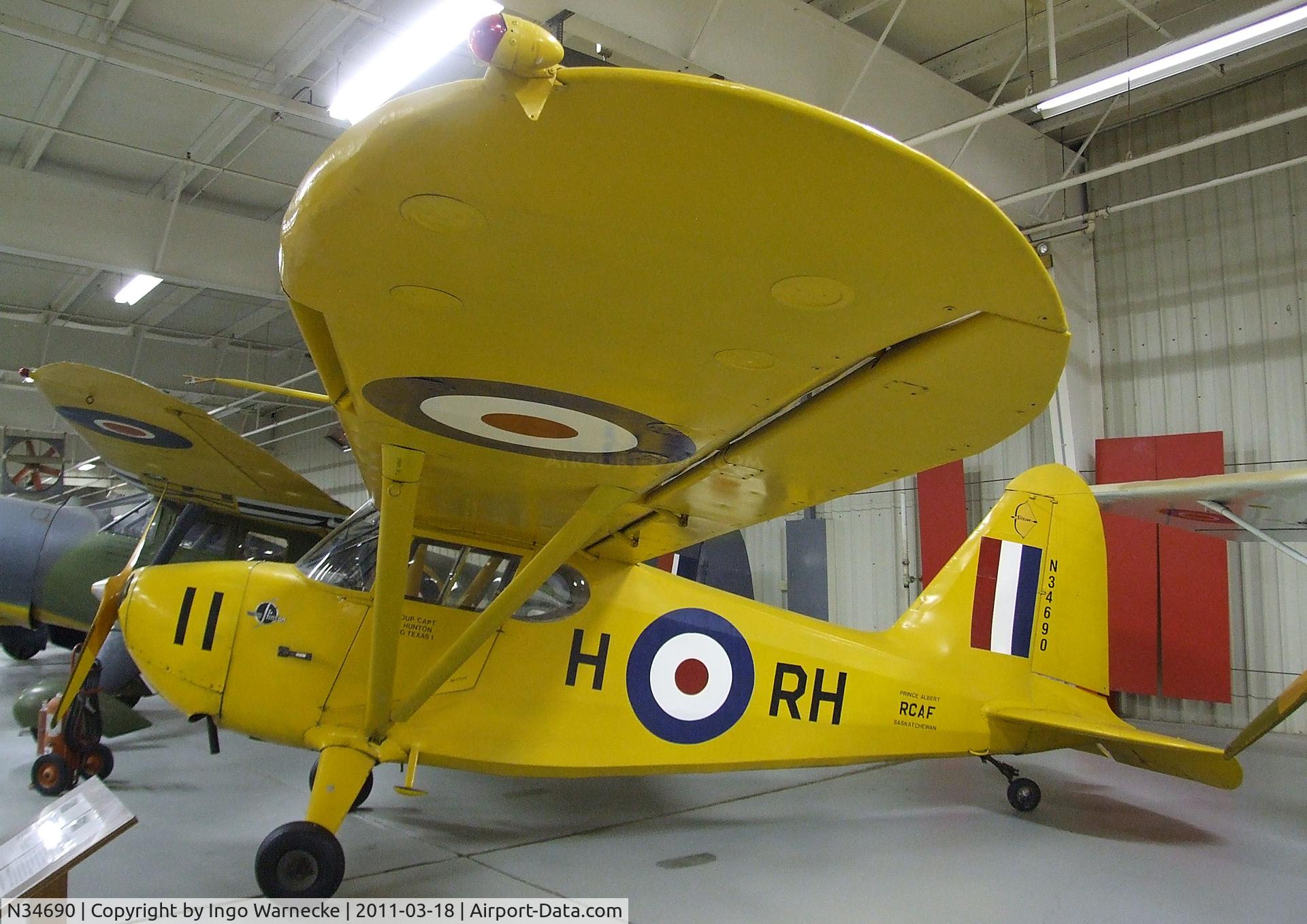N34690, 1941 Stinson 10A C/N 7990, Stinson 10A at the Mid-America Air Museum, Liberal KS