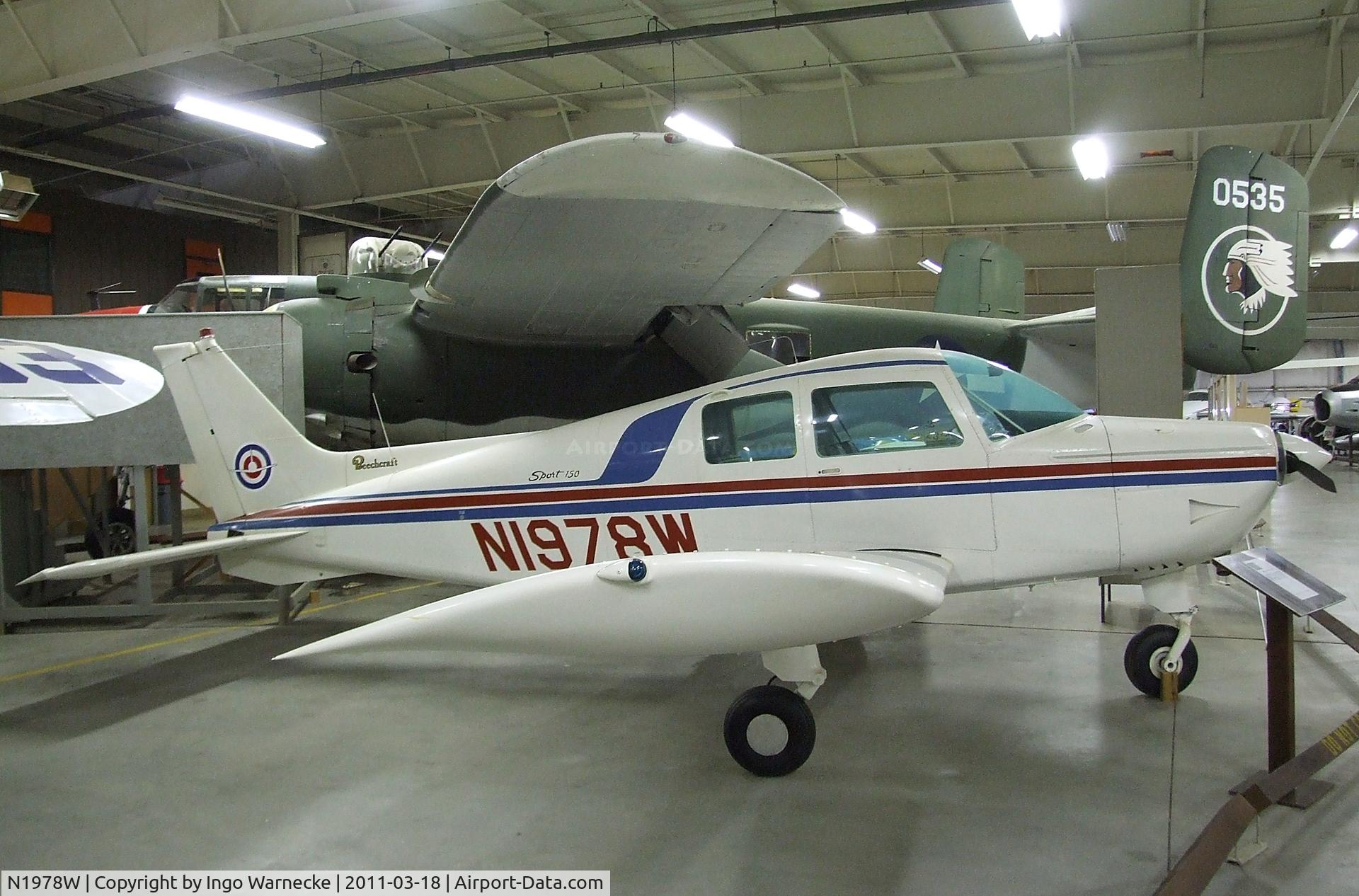 N1978W, 1973 Beech B19 Sport 150 C/N MB-632, Beechcraft B19 Musketeer Sport 150 at the Mid-America Air Museum, Liberal KS