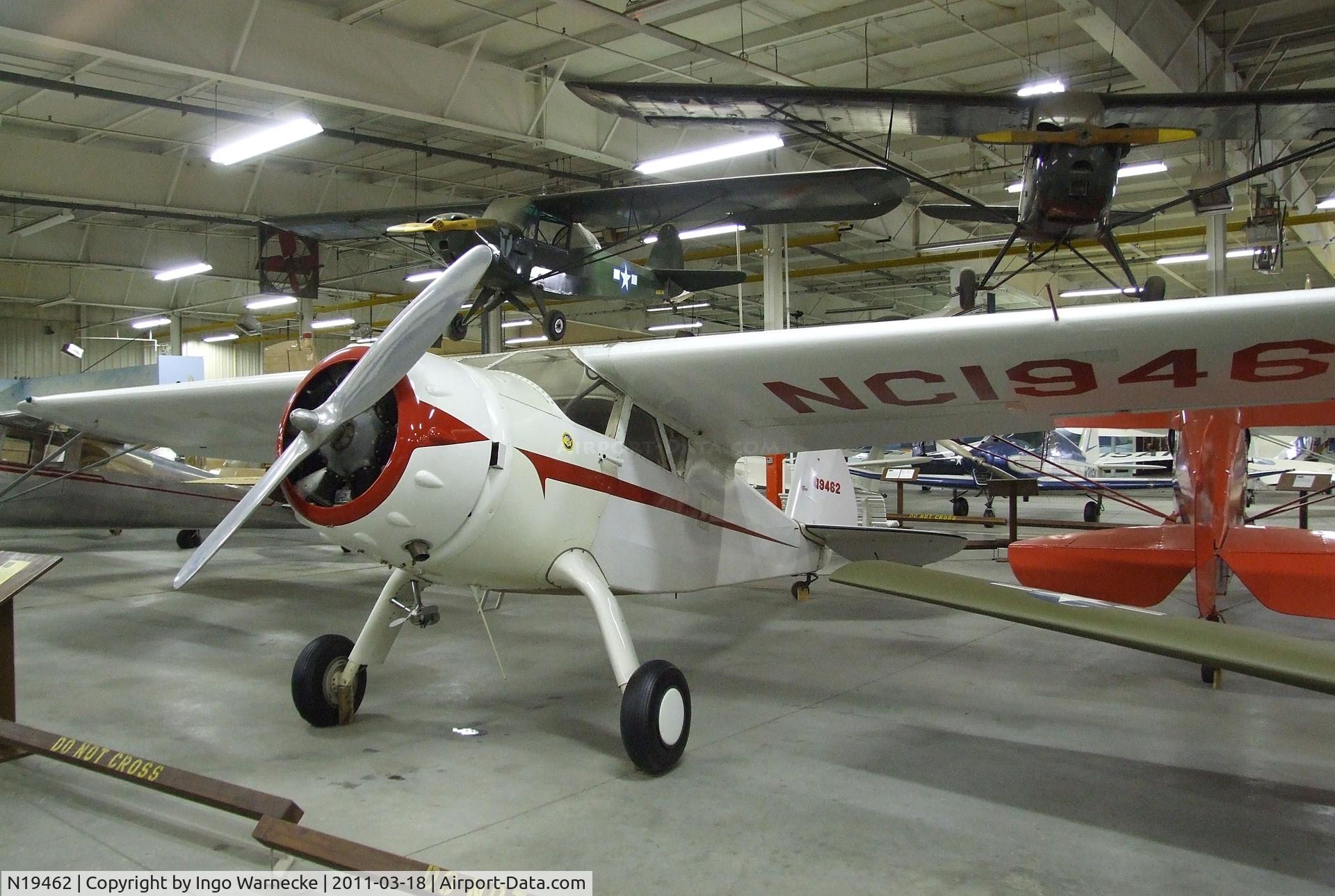 N19462, 1938 Cessna C-145 Airmaster C/N 414, Cessna C-145 Airmaster at the Mid-America Air Museum, Liberal KS