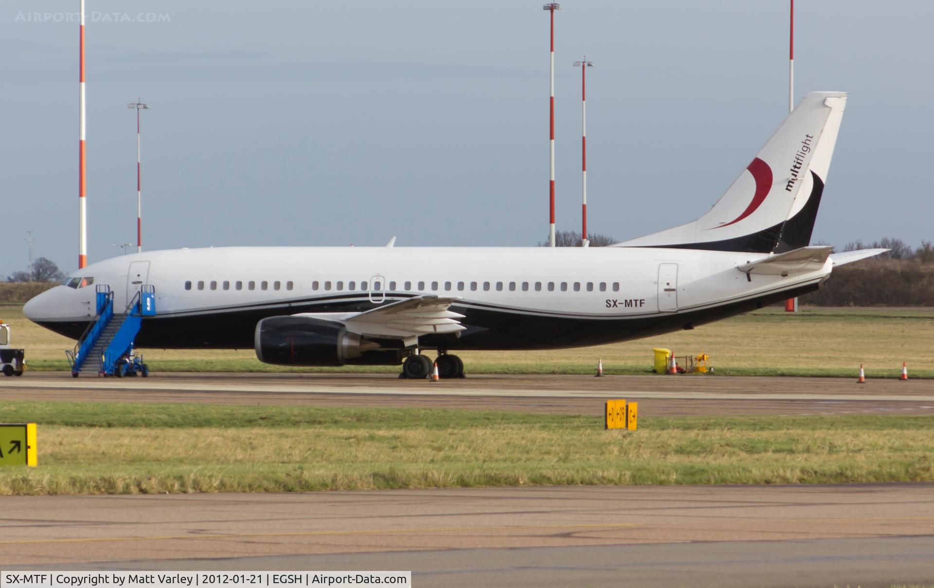 SX-MTF, 1987 Boeing 737-329 C/N 23774, Sat on stand 8.