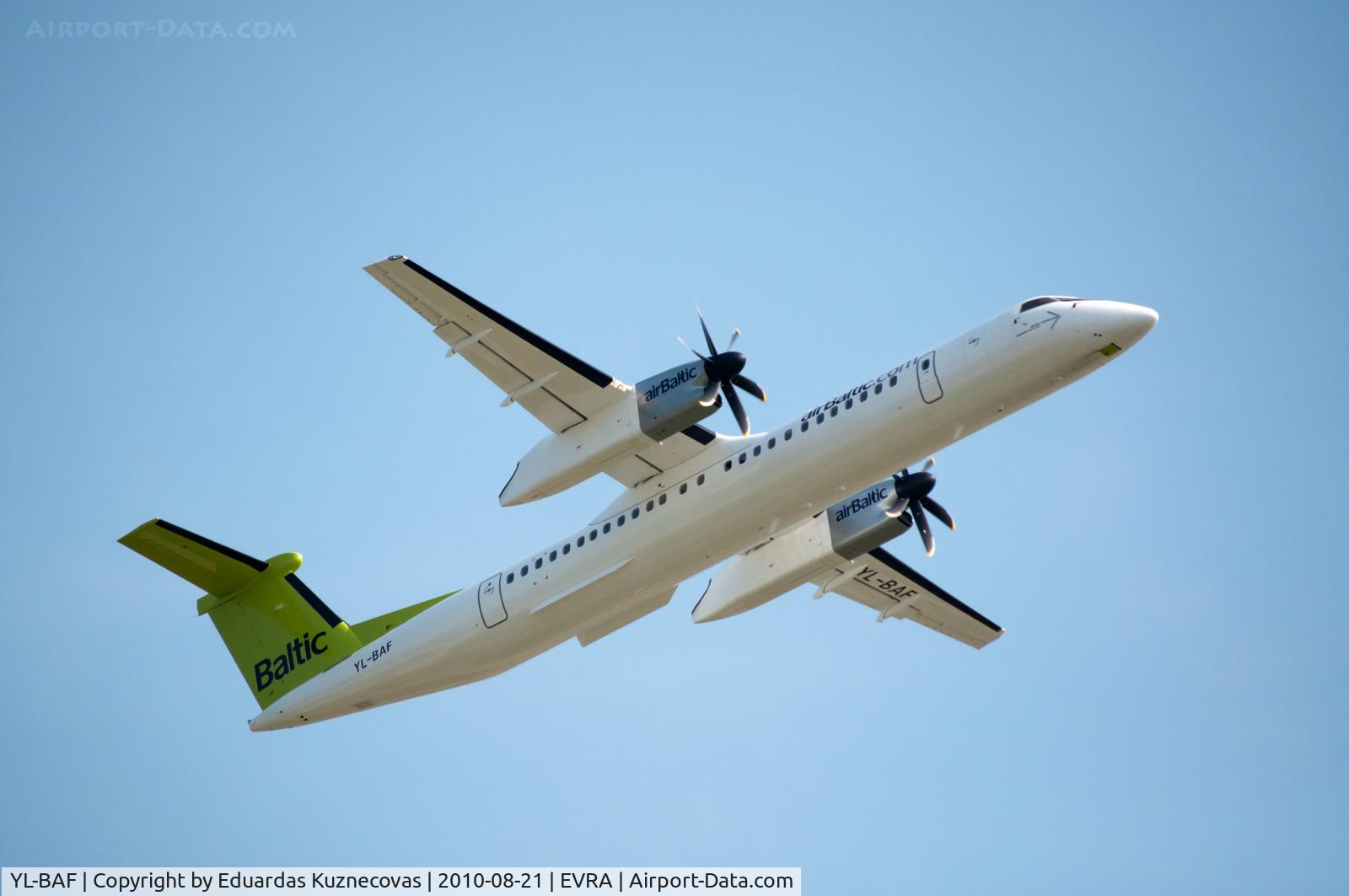 YL-BAF, 2009 De Havilland Canada DHC-8-402Q Dash 8 C/N 4293, Take Off
