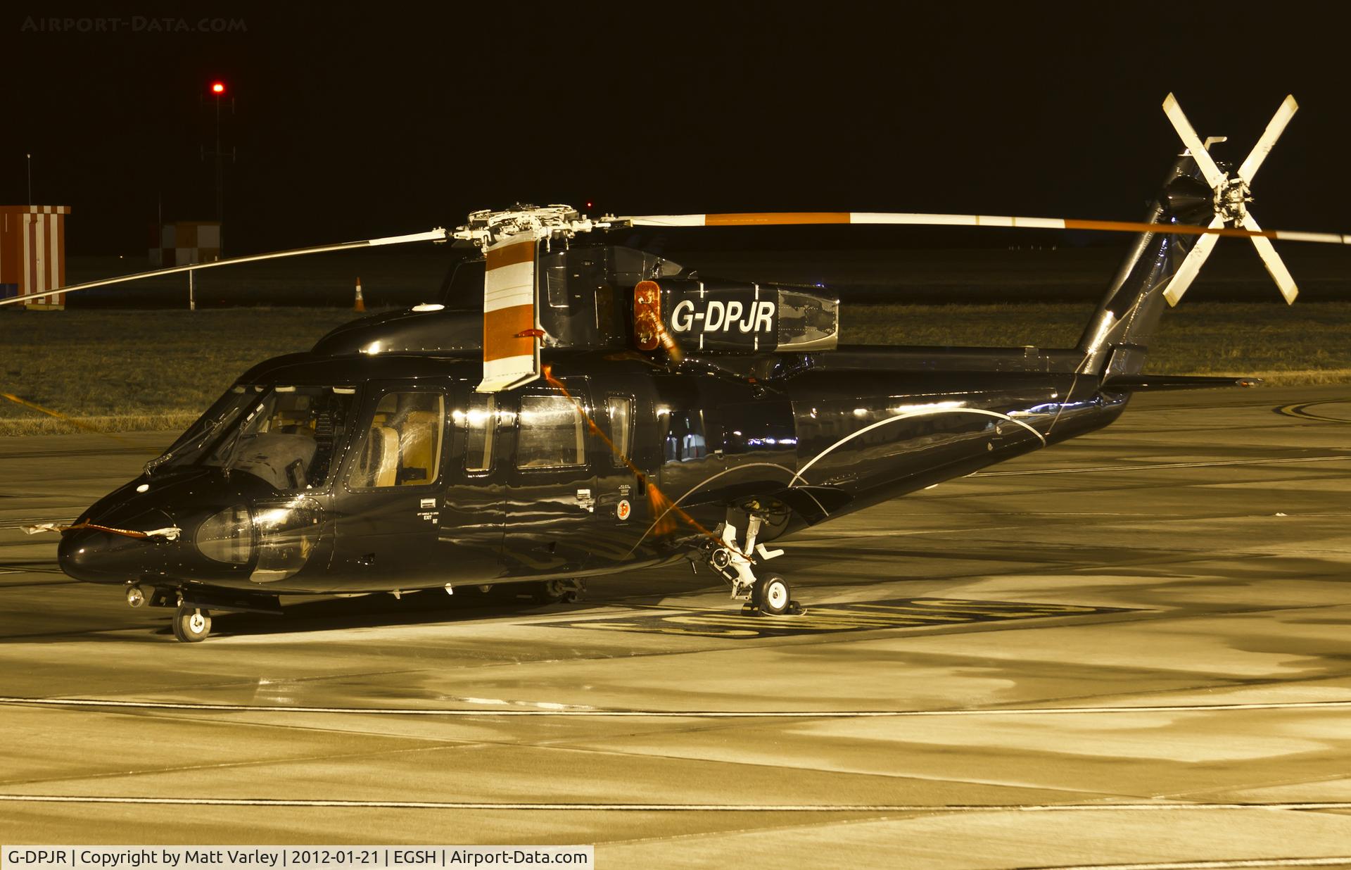 G-DPJR, 1989 Sikorsky S-76B C/N 760352, Sat under the floodlights at SaxonAir.