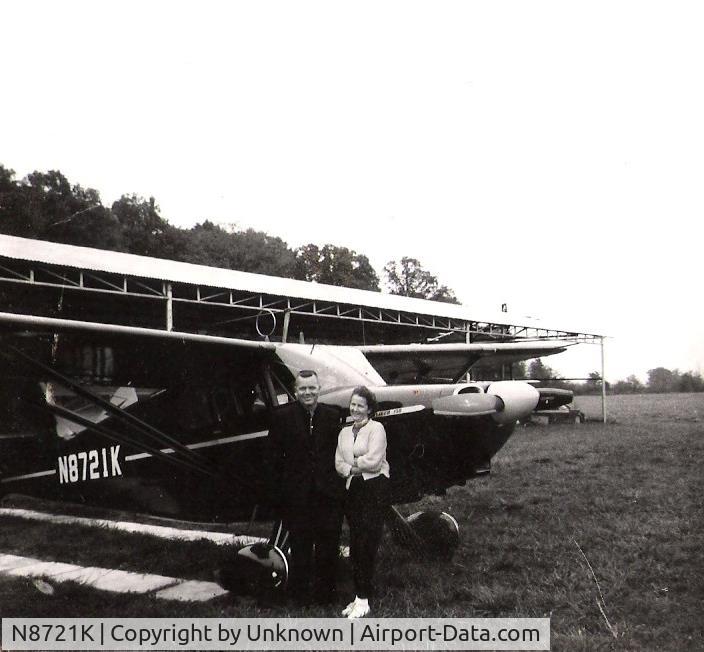 N8721K, 1947 Stinson 108-1 Voyager C/N 108-1721, Old picture of N8721K from a stack.