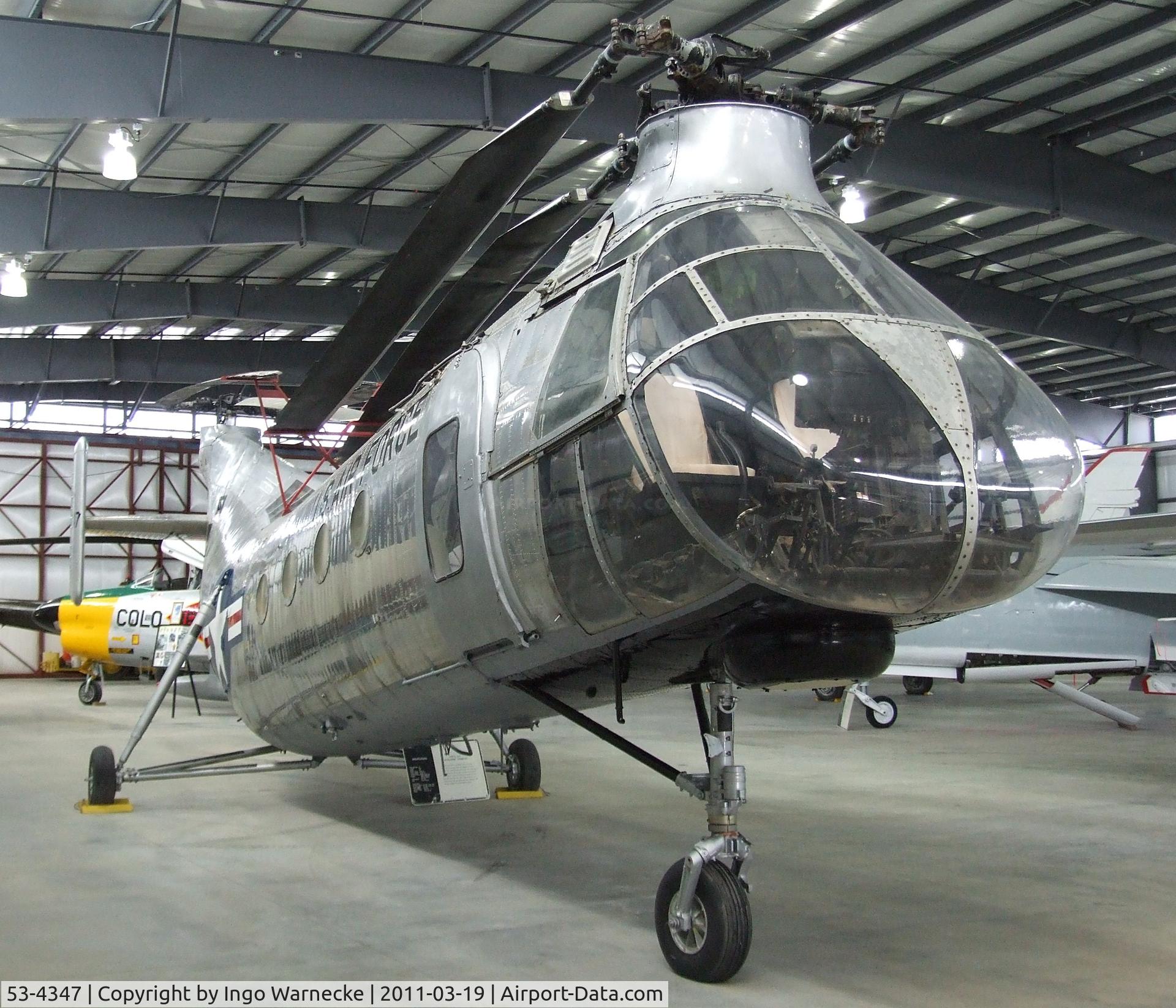 53-4347, 1953 Piasecki CH-21B Workhorse C/N B.97, Piasecki CH-21B Shawnee at the Pueblo Weisbrod Aircraft Museum, Pueblo CO