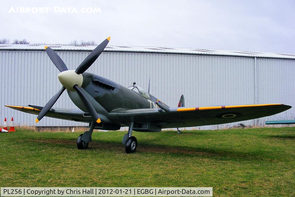 PL256, Supermarine 361 Spitfire IX Replica C/N Not found PL256, Replica Spitfire formally displayed at the East Midlands Aeropark, now at Leicester
