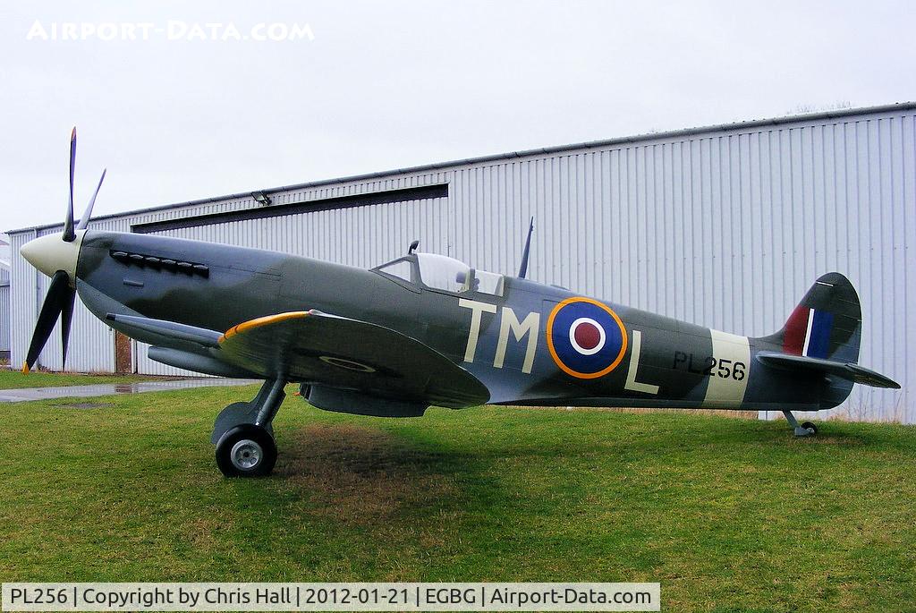 PL256, Supermarine 361 Spitfire IX Replica C/N Not found PL256, Replica Spitfire formally displayed at the East Midlands Aeropark, now at Leicester