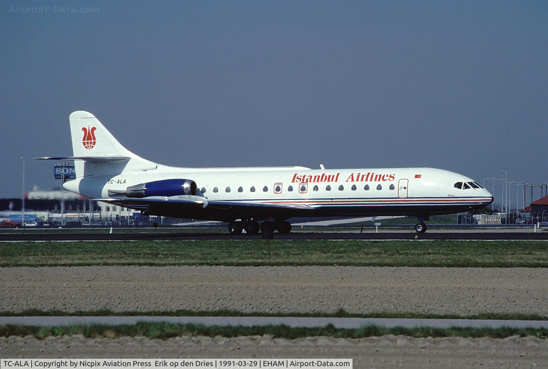 TC-ALA, 1969 Sud Aviation SE-210 Caravelle 10R C/N 250, Istanbul Airlines Caravelle 10B1R on the runway of Schiphol Apt.