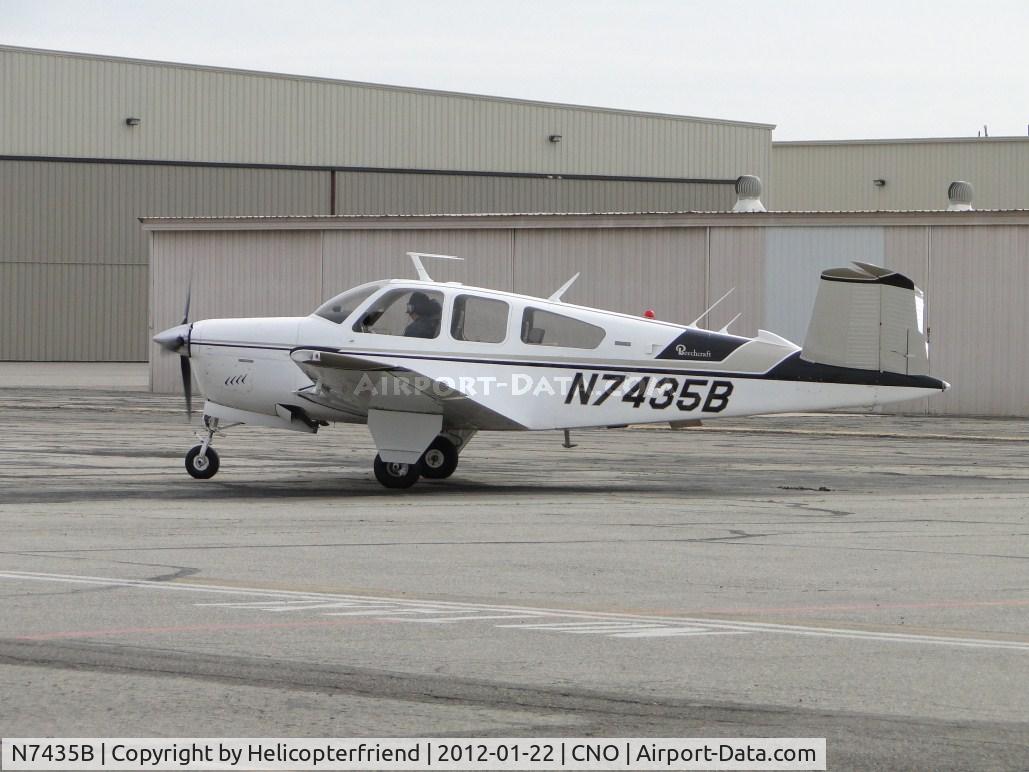 N7435B, 1974 Beech V35B Bonanza C/N D-9593, Turning aorund south of the paint shop