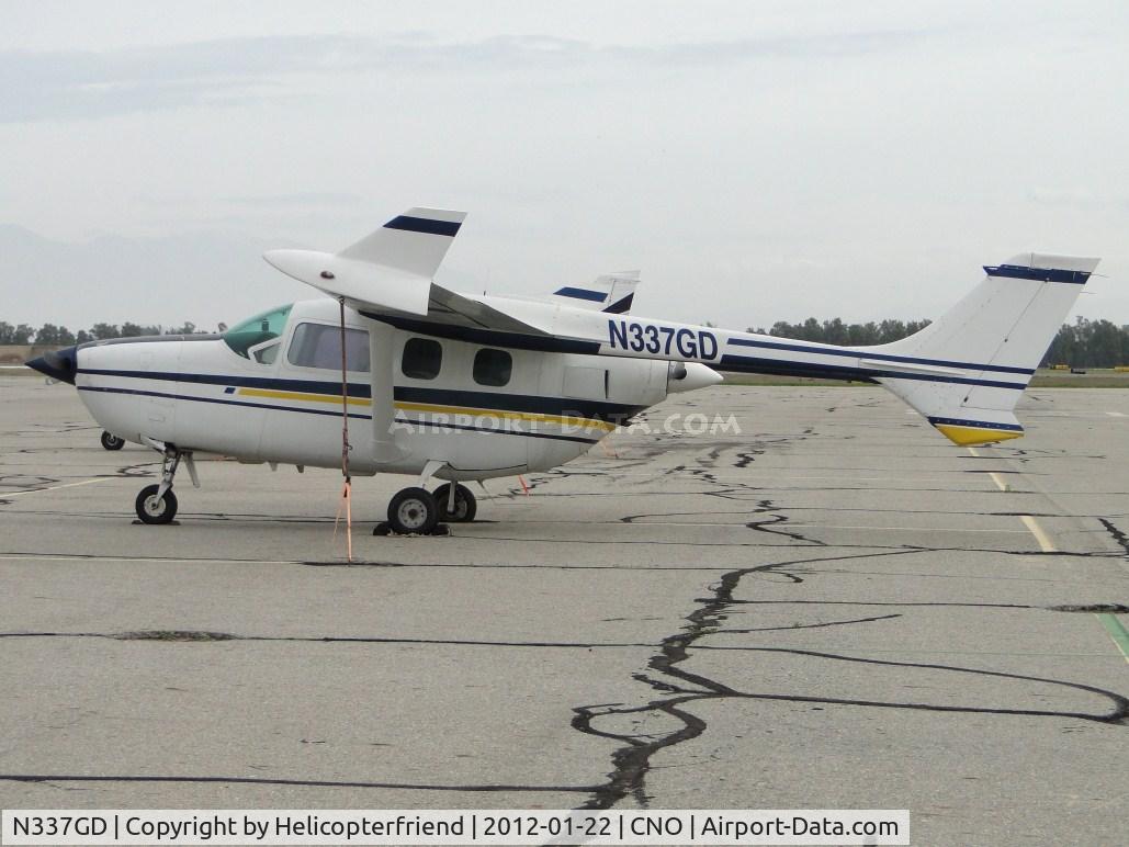 N337GD, 1979 Cessna 337G Super Skymaster C/N 33701921, Tied down and parked south of the tower
