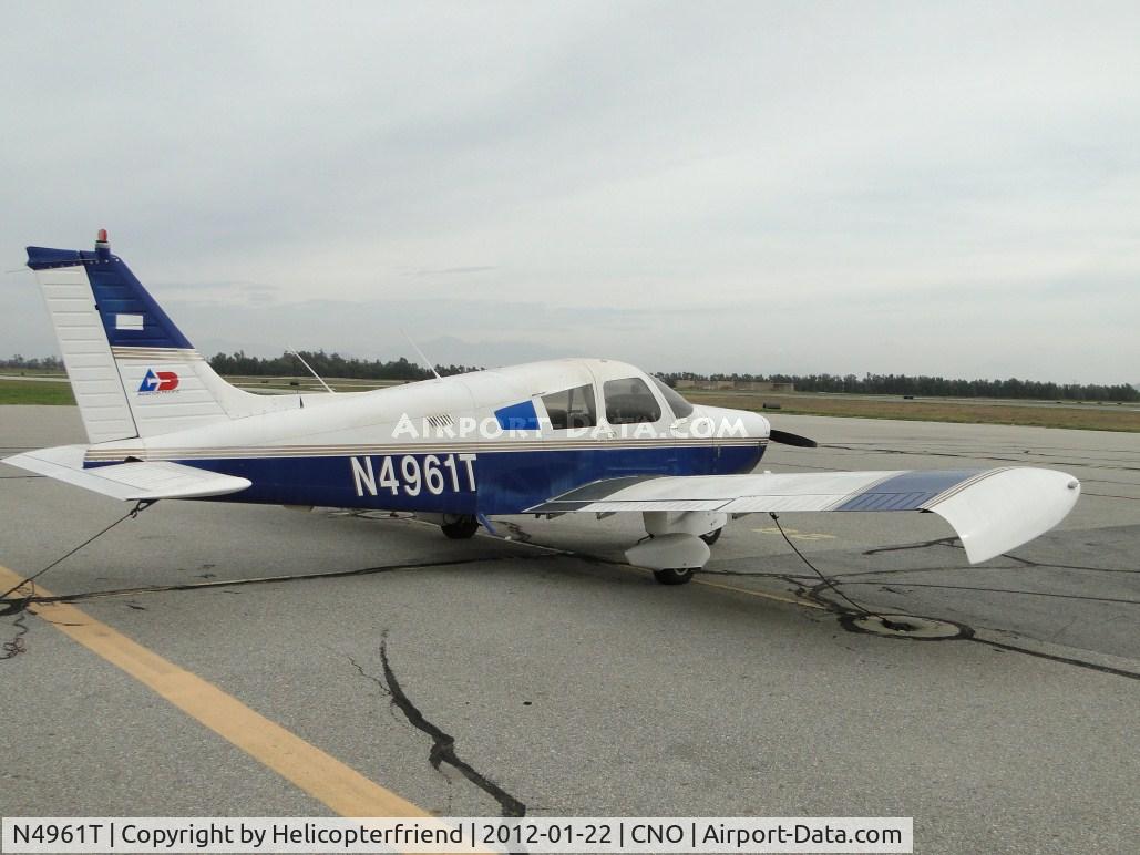 N4961T, 1972 Piper PA-28-140 Cruiser C/N 28-7225289, Parked south east of the tower