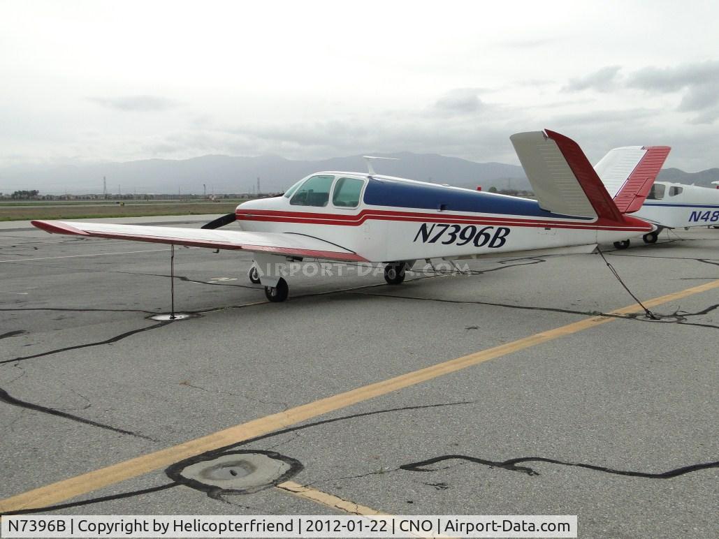 N7396B, 1954 Beech E35 C/N D-3872, Parked south east of the tower