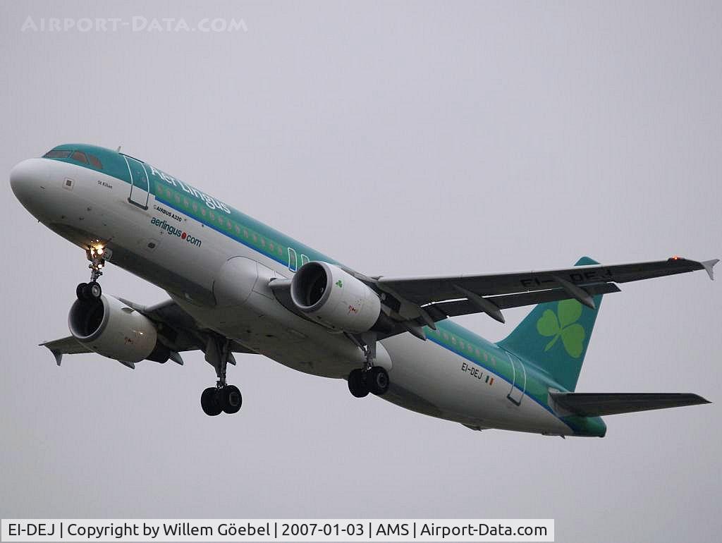 EI-DEJ, 2005 Airbus A320-214 C/N 2364, Landing on runway C18 of Amsterdam Airport