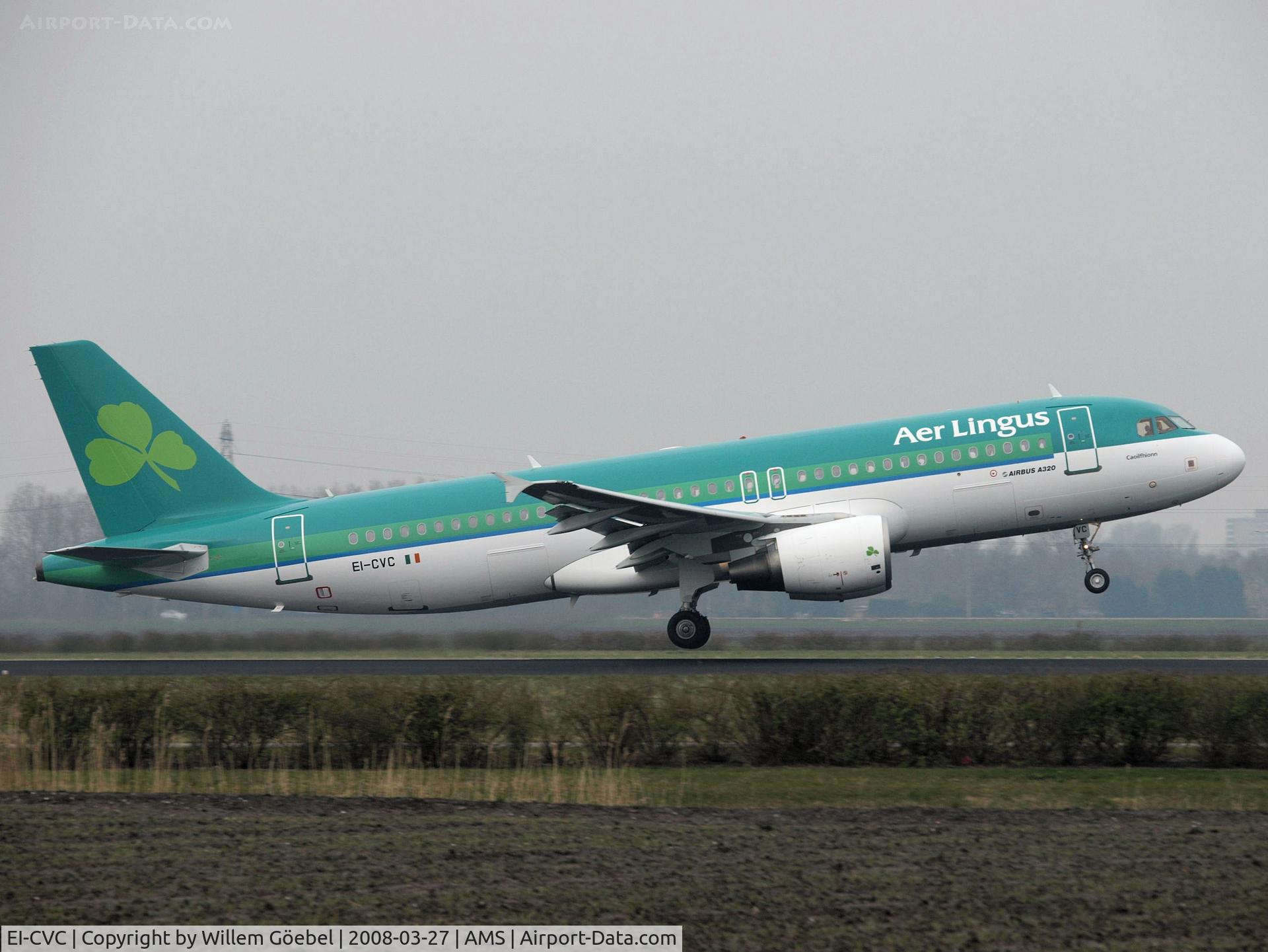 EI-CVC, 2001 Airbus A320-214 C/N 1443, Take of from runway L36 of Amsterdam Airport