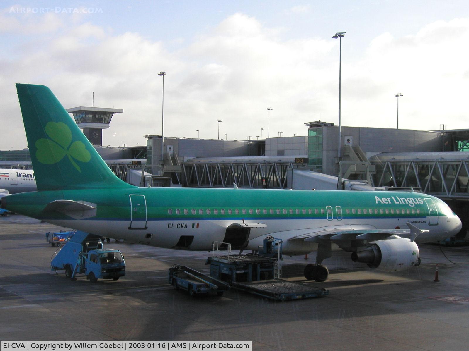 EI-CVA, 2000 Airbus A320-214 C/N 1242, Parking on the gate of Amsterdam Airport