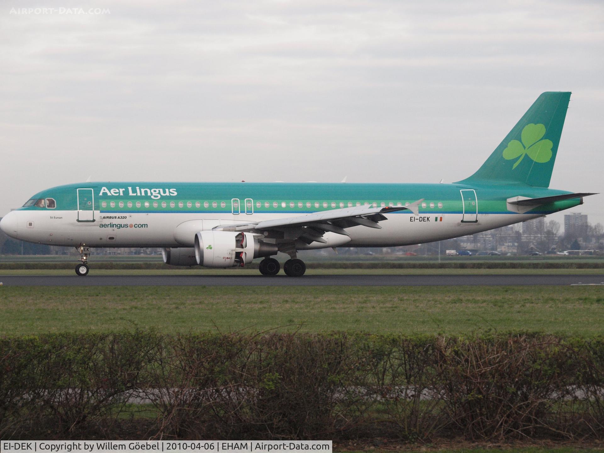 EI-DEK, 2005 Airbus A320-214 C/N 2399, Landing on runway R18 of Amsterdam Airport