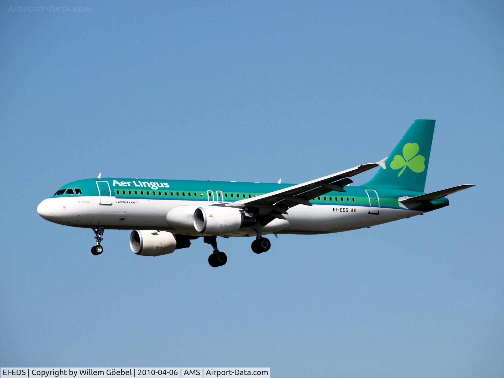 EI-EDS, 2008 Airbus A320-214 C/N 3755, Landing on runway C18 of Amsterdam Airport