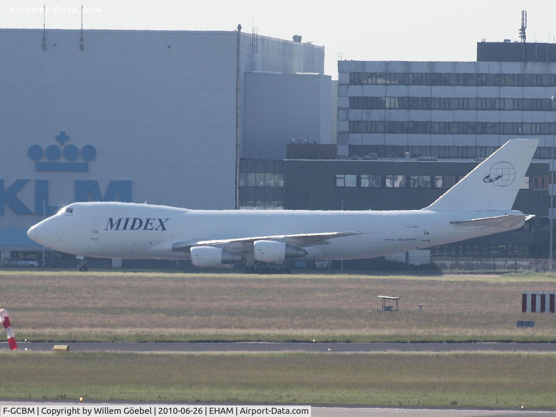F-GCBM, 1990 Boeing 747-228F/SCD C/N 24879, Parking for repair on Shiphol East