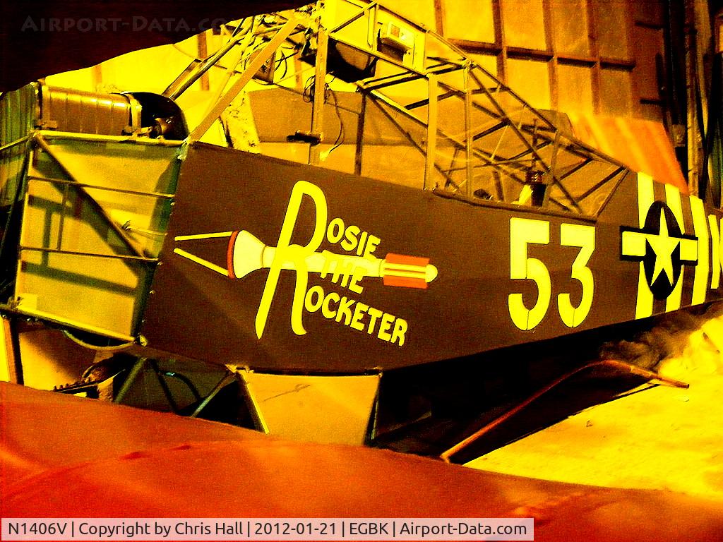 N1406V, 1944 Piper L-4J Grasshopper (J3C-65D) C/N 12891, at the rear of one of the hangars at Sywell