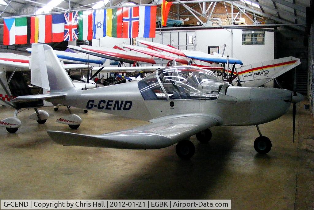 G-CEND, 2007 Cosmik EV-97 TeamEurostar UK C/N 2916, inside the Flylight Airsports hangar