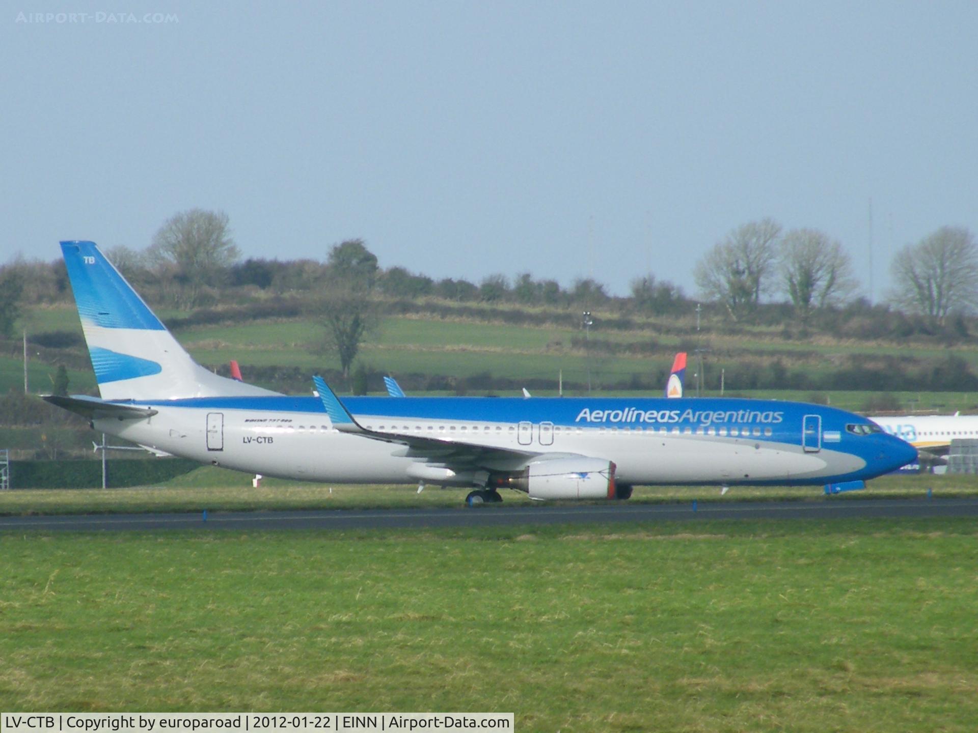 LV-CTB, 2001 Boeing 737-85F C/N 30478, LV-CTB EX D-ABBZ N478MQ AT EINN 22 JAN 2012 After been at shannon since 6 dec 2011 after it arrived from prague