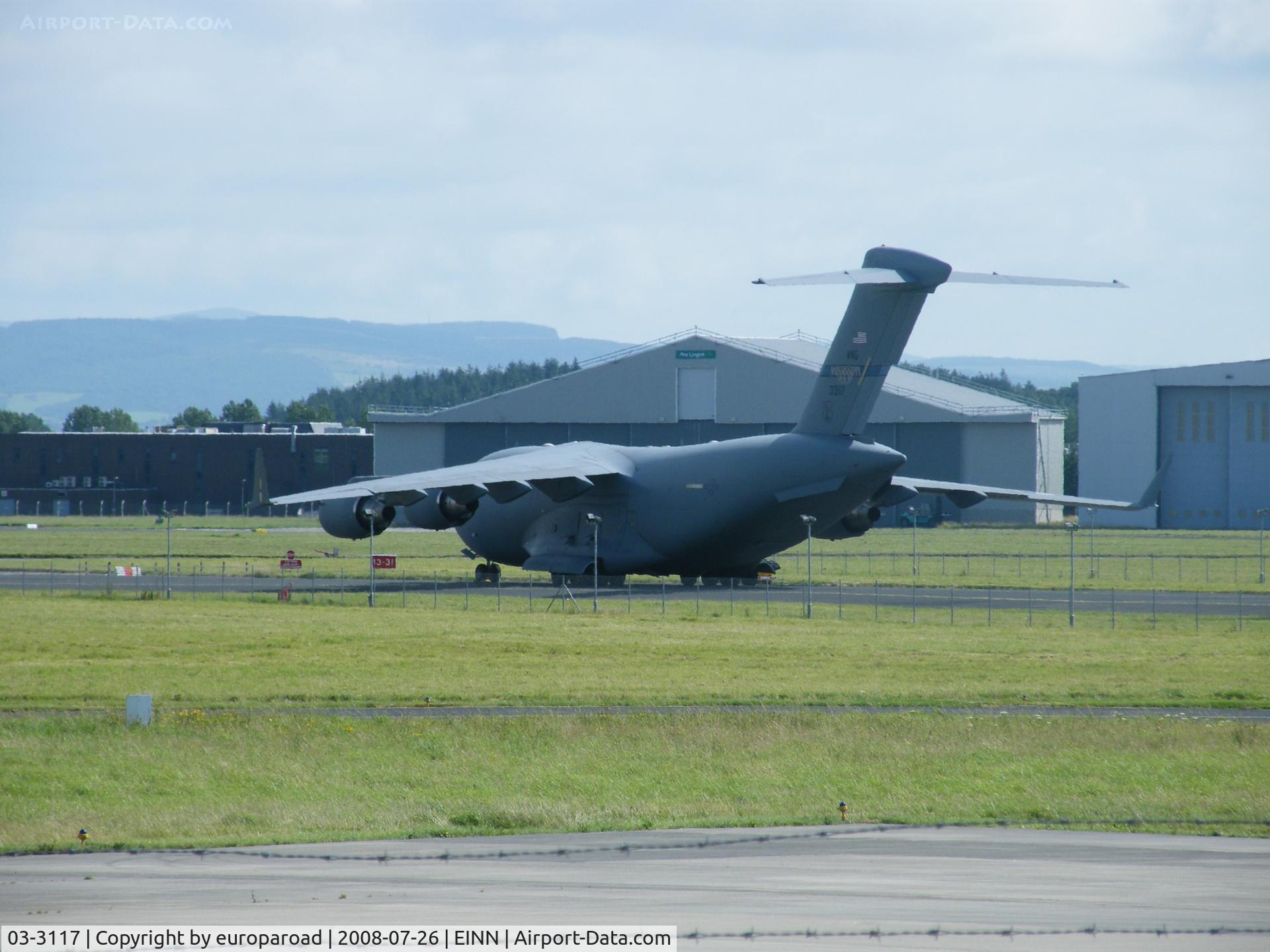 03-3117, 2003 Boeing C-17A Globemaster III C/N P-117, overnight