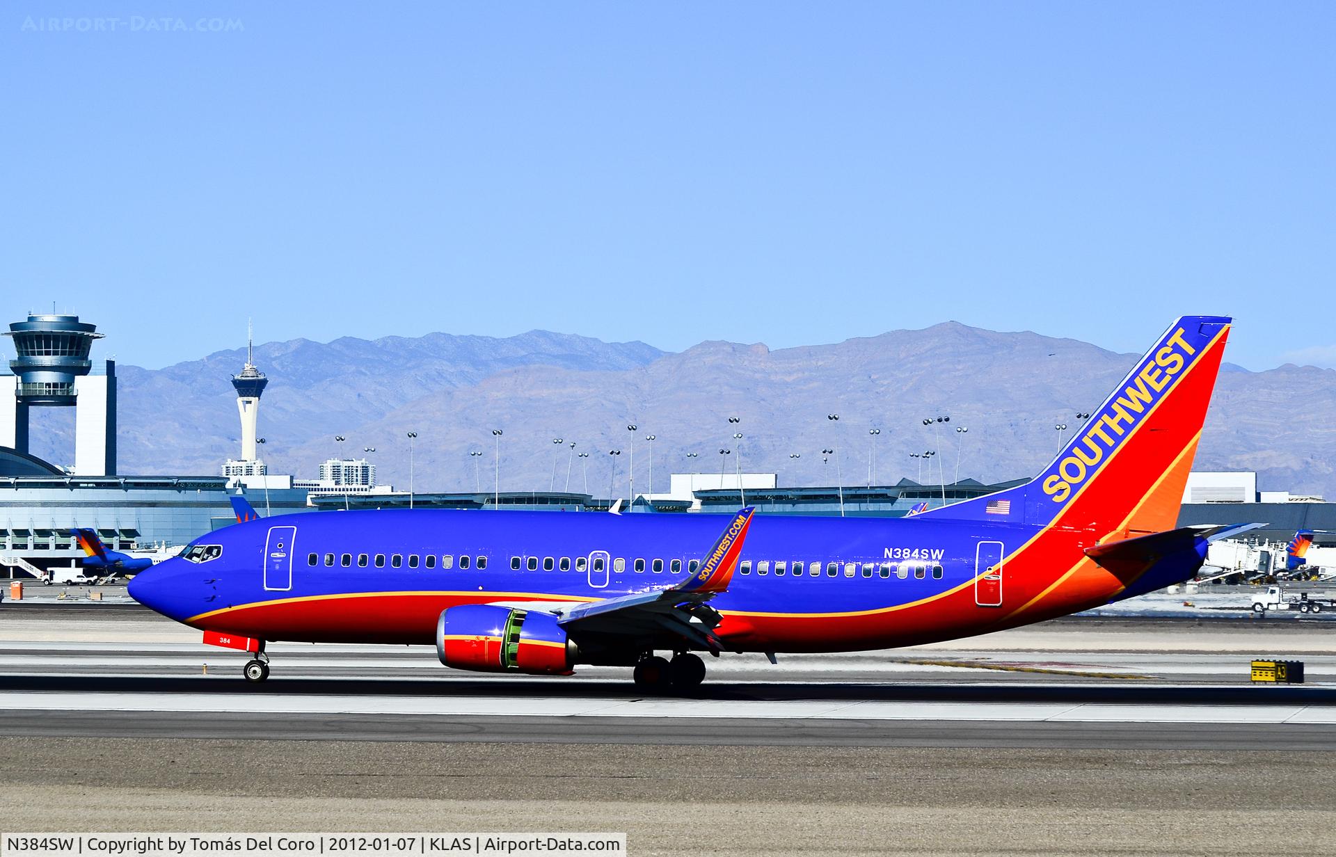 N384SW, 1994 Boeing 737-3H4 C/N 26590, N384SW Southwest Airlines 1994 Boeing 737-3H4 C/N 26590

- Las Vegas - McCarran International (LAS / KLAS)
USA - Nevada, January 7, 2012
Photo: Tomás Del Coro