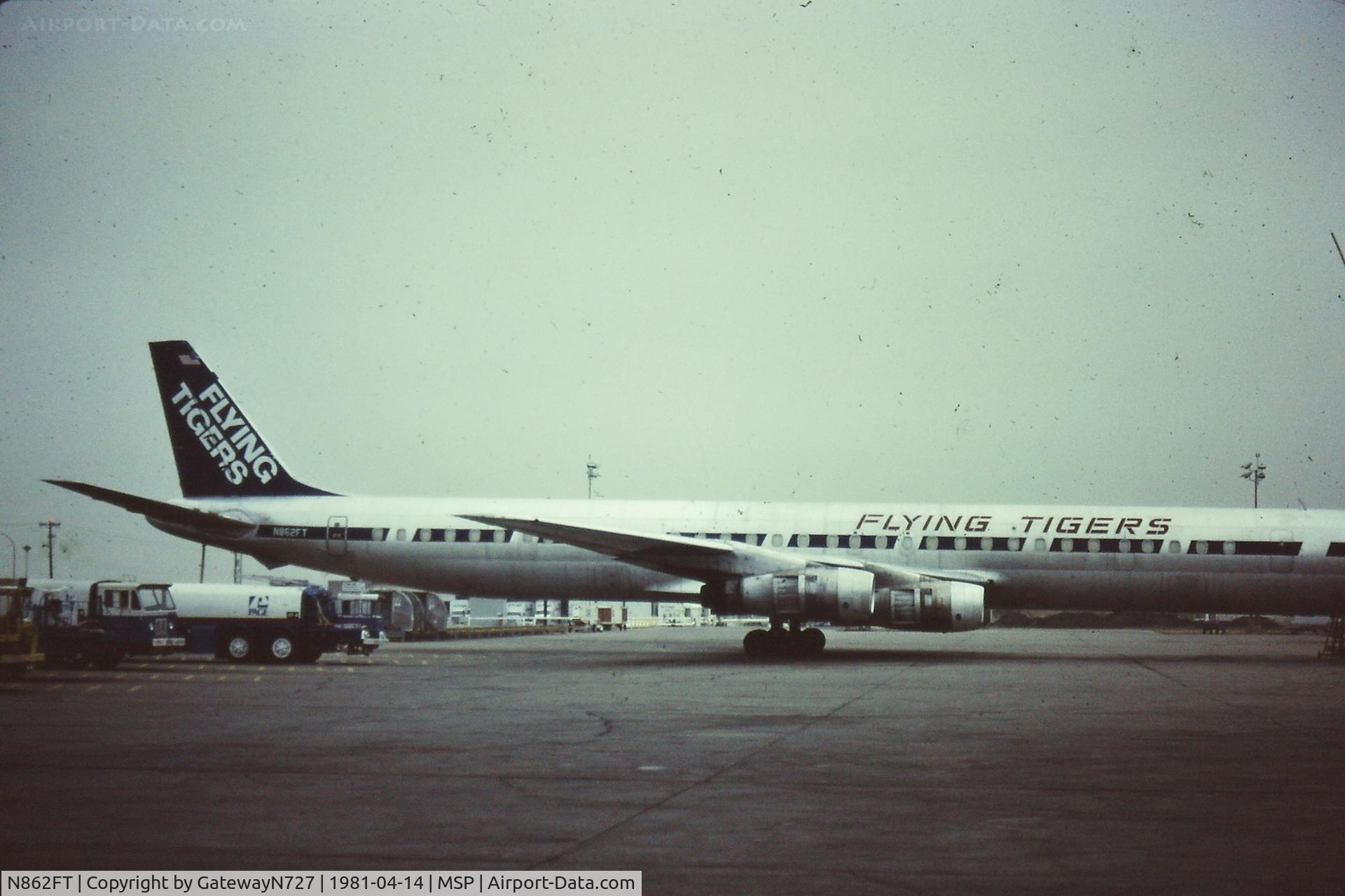 N862FT, 1967 Douglas DC-8-71F C/N 45948, Lost in a fire at KPHL, Feb. 8, 2006. Flew for Saturn, Seaboard World, EFS Bahama, Trans International, Capitol, TransAmerica, Flying tigers, Emery and UPS. Delivered 12.28.1967.