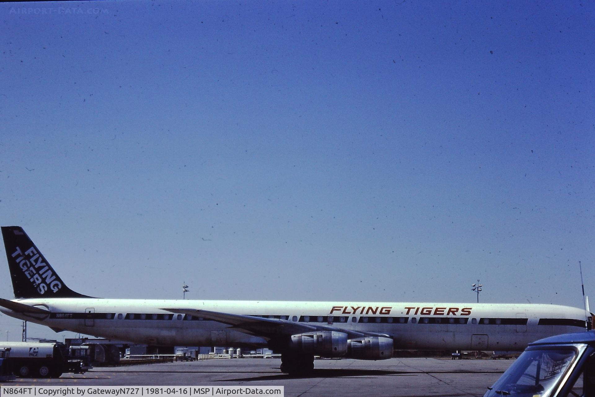 N864FT, 1968 Douglas DC-8-61CF C/N 45952, Flew for UPS, Trans Caribbean, Saturn, Seaboard World, Thai, trans international, Flying Tigers, Trans America. delivered  Feb. 29, 1968.