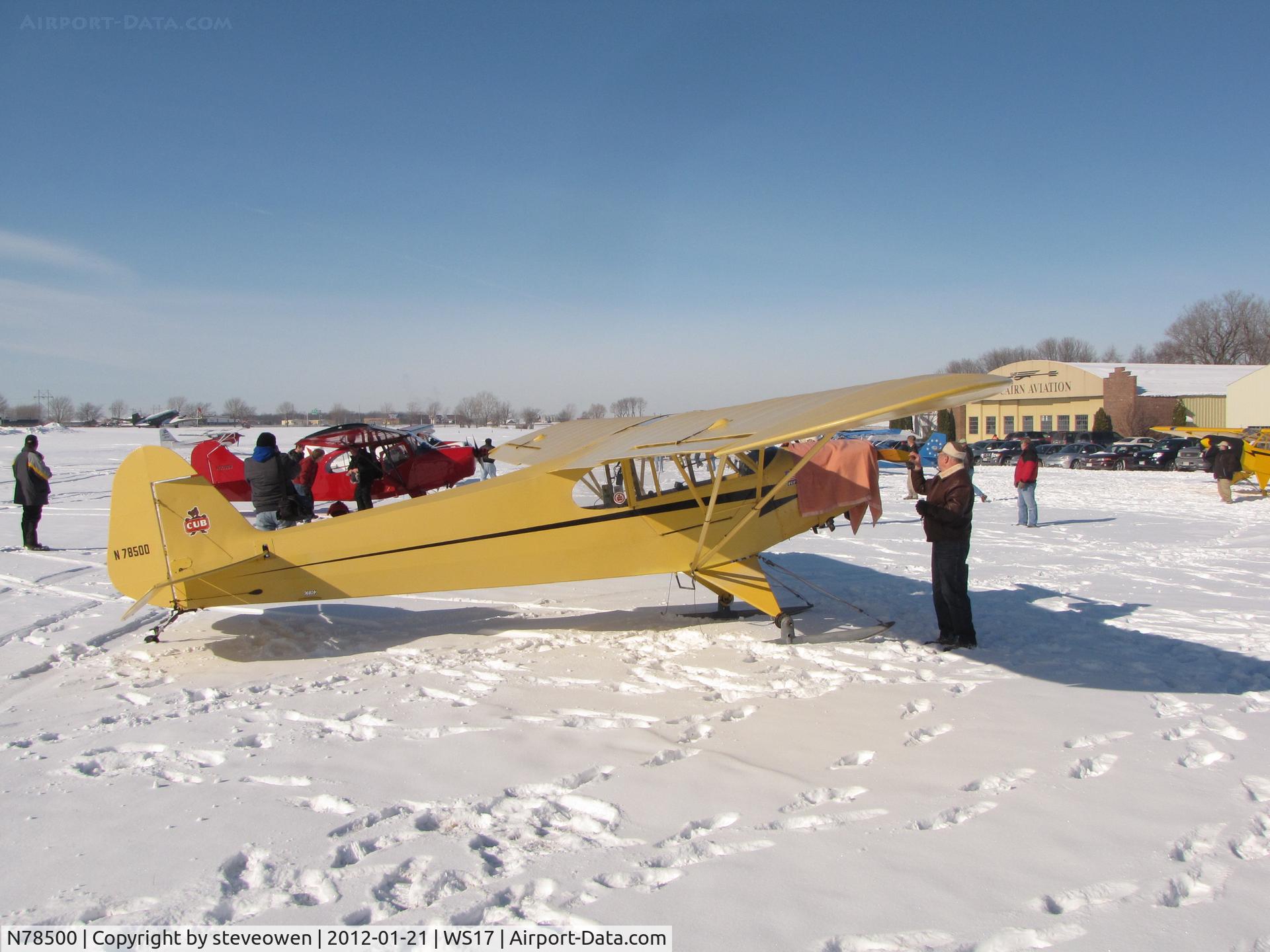 N78500, 1947 Piper J3C-65 Cub C/N 22962, Ski Plane Fly-in 2012
