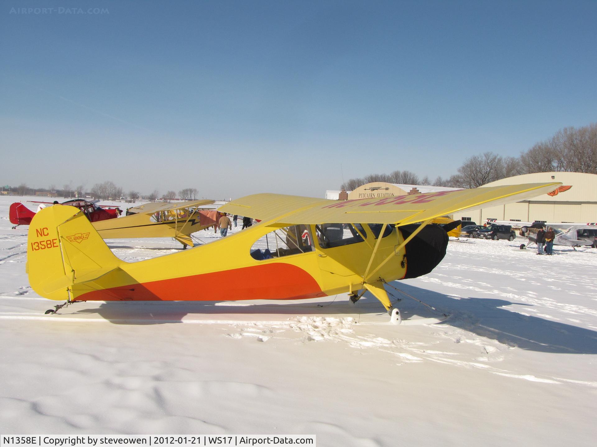 N1358E, 1946 Aeronca 7AC Champion C/N 7AC-4919, Aeronca on skies