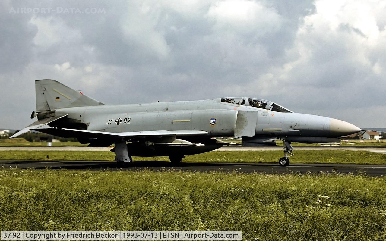 37 92, 1972 McDonnell Douglas F-4F Phantom II C/N 4581, returning from a training mission out of Fliegerhorst Neuburg