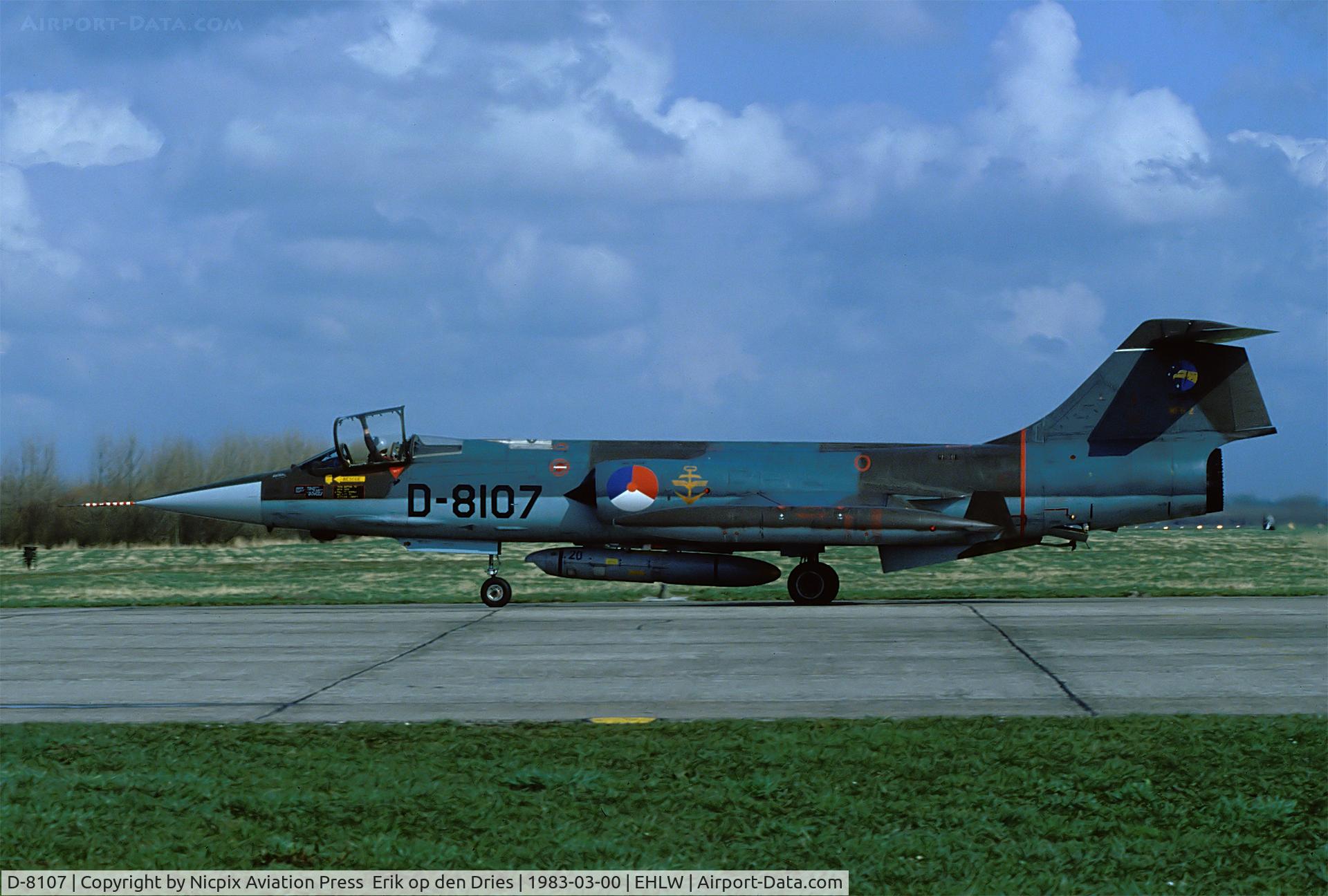 D-8107, Lockheed RF-104G Starfighter C/N 683-8107, 306 sqn F-104G D-8107 carries the reminders of a squadron exchange with German Navy MFG-2 on the jet-intake and the tail.