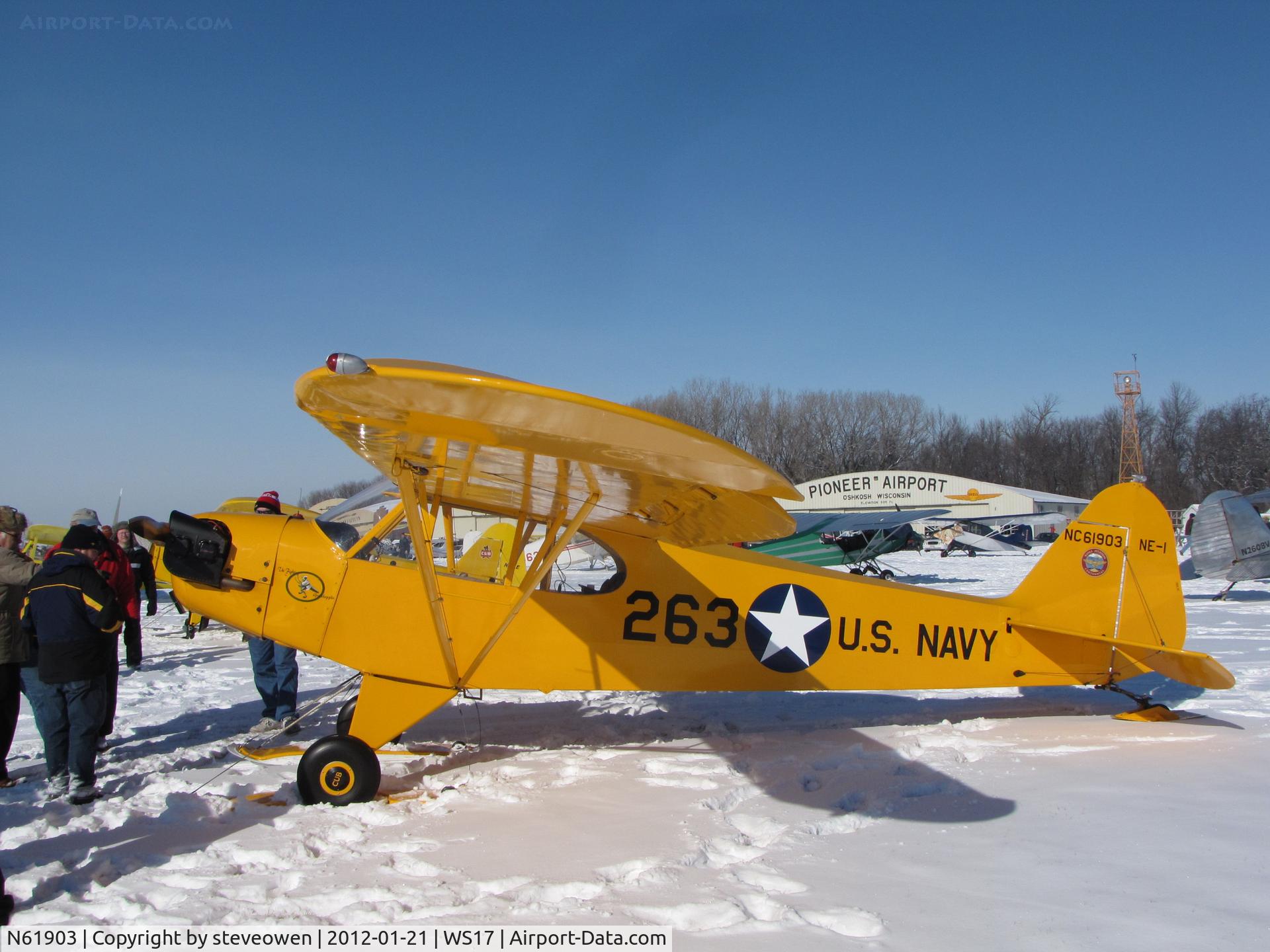 N61903, 1942 Piper J3C-65 Cub Cub C/N 8263, US Navy on frozen waters :-)