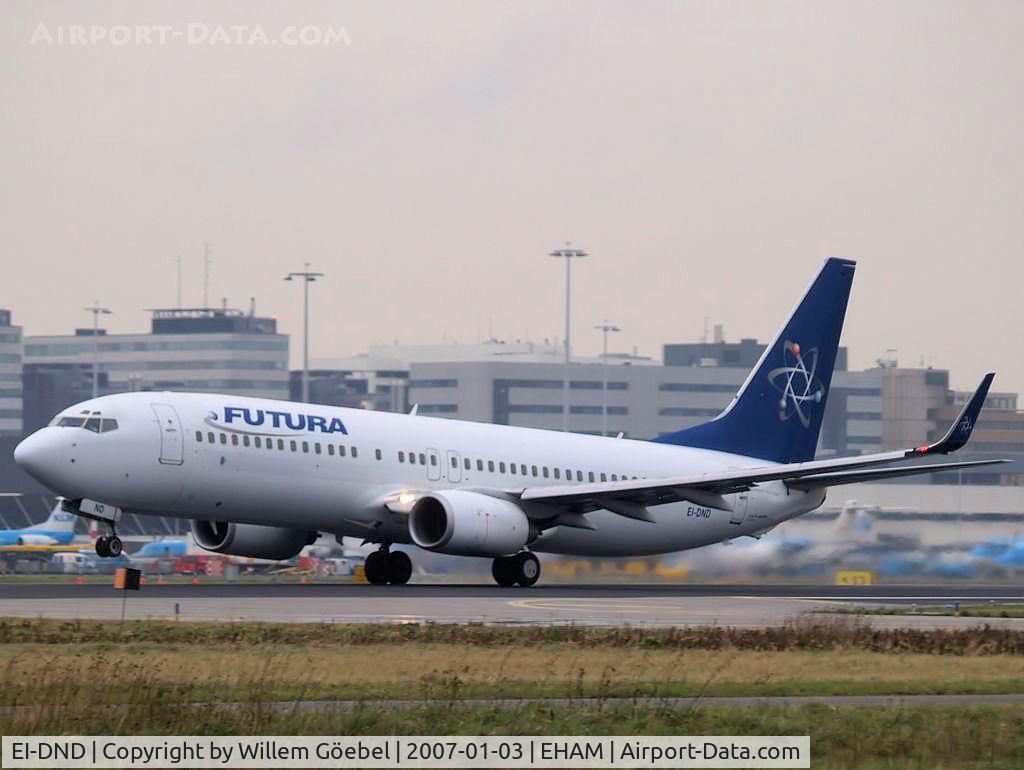 EI-DND, 1999 Boeing 737-86N C/N 28612, Take off from runway 24 of Schiphol Airport