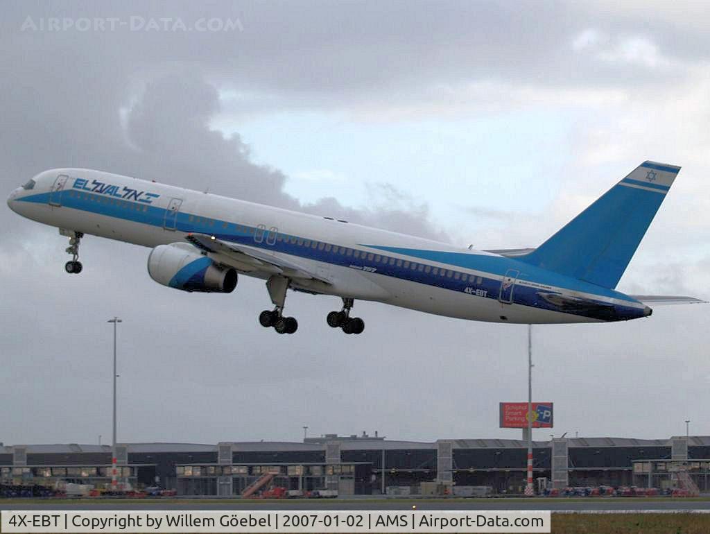 4X-EBT, 1991 Boeing 757-258/ER C/N 25036/356, Take off from runway 24 of Schiphol Airport