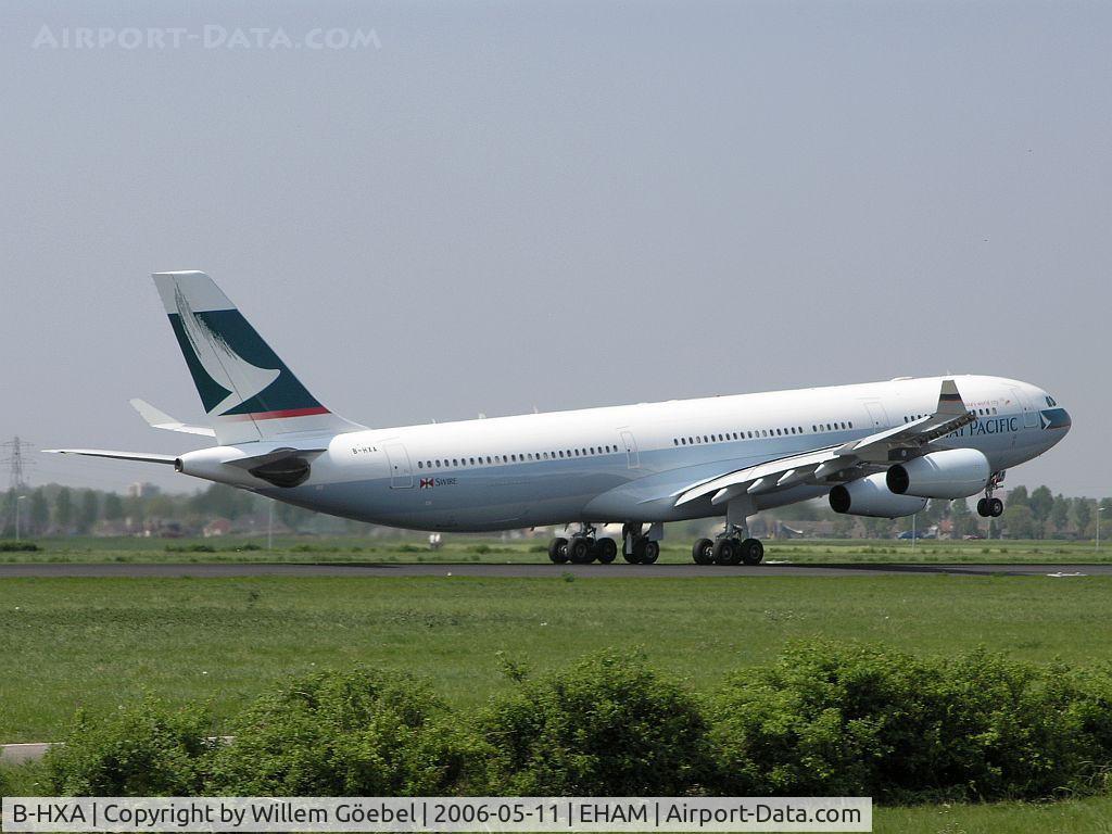 B-HXA, 1996 Airbus A340-313 C/N 136, Take off from runway L36 of Schiphol Airport