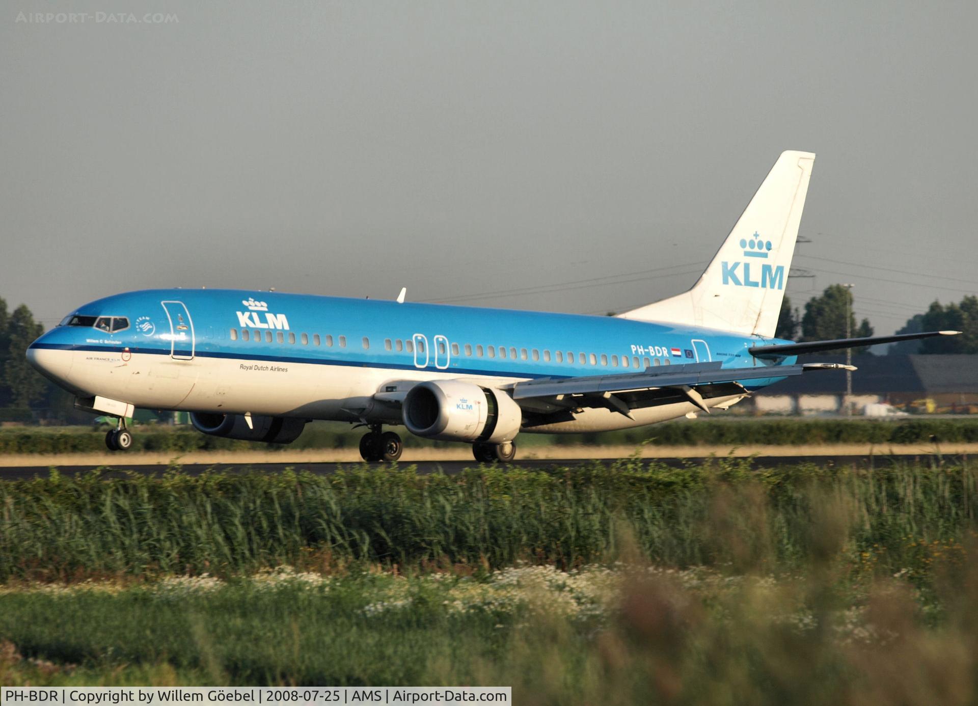 PH-BDR, 1989 Boeing 737-406 C/N 24514, Landing on runway R18 of Schiphol Airport
