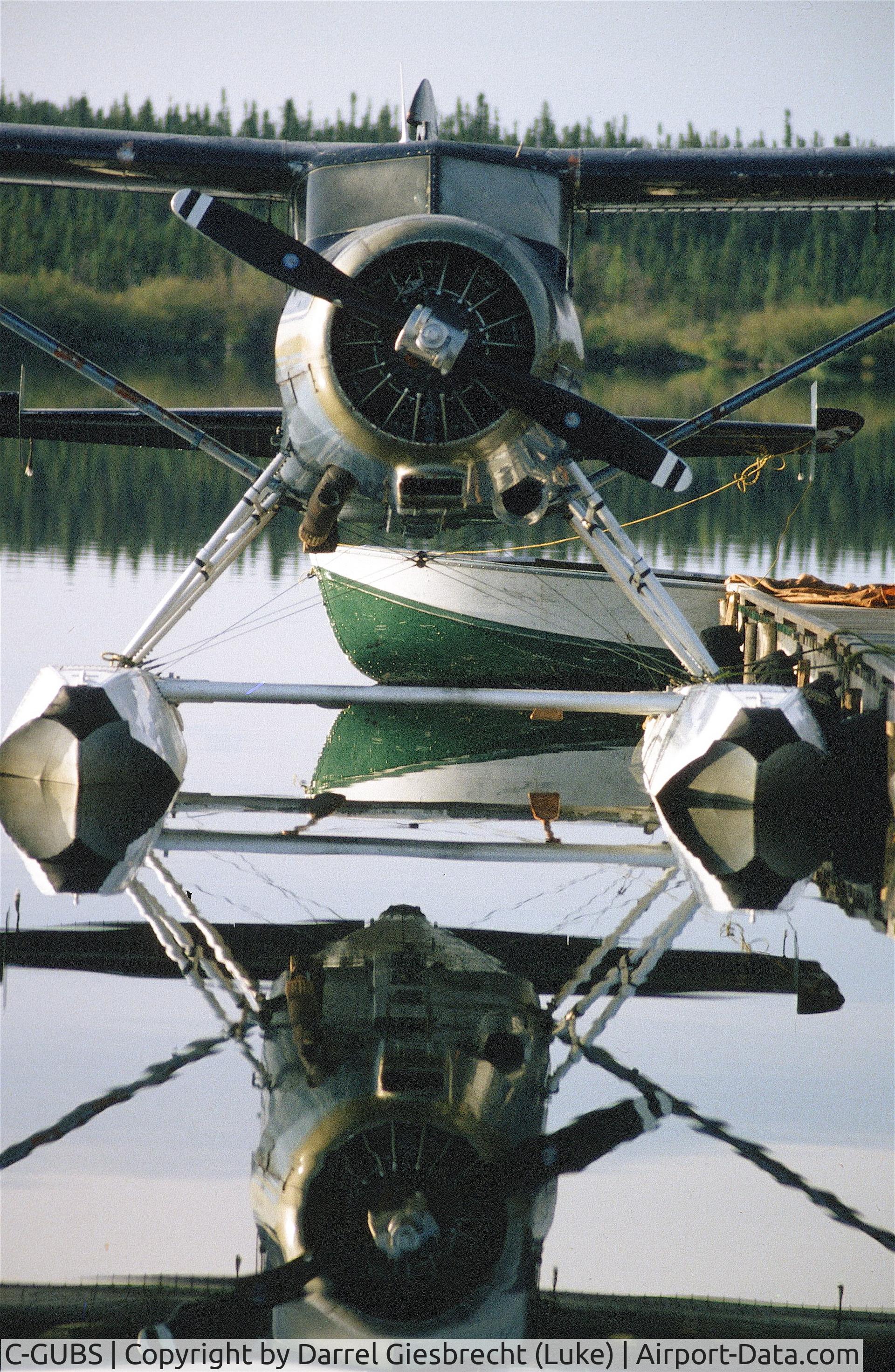 C-GUBS, 1957 De Havilland Canada DHC-2 Beaver Mk.1 C/N 1124, UBS at the Eagle Air dock, Wollaston Lake, SK, in mid 80's.