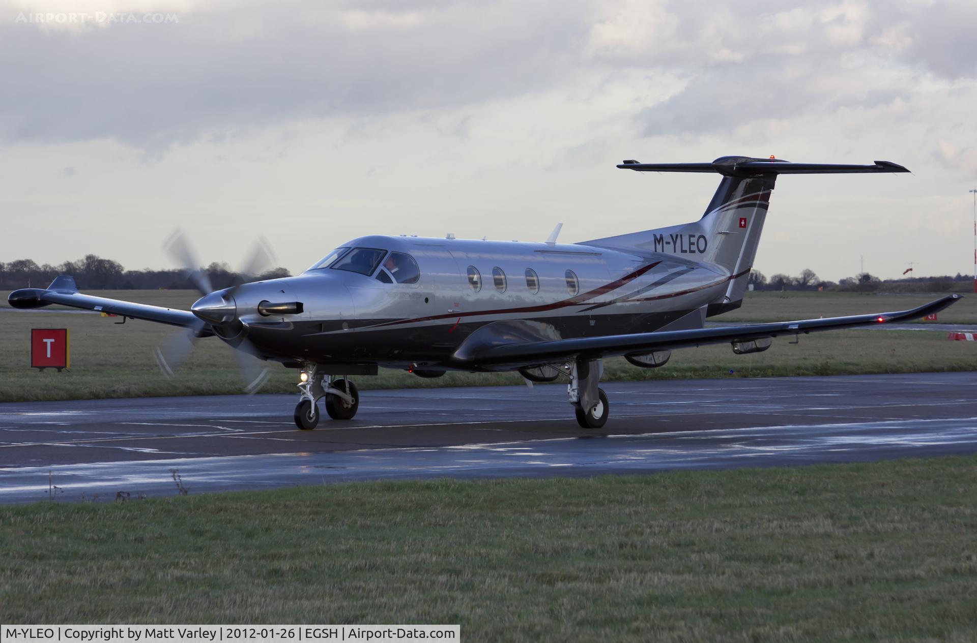 M-YLEO, 2010 Pilatus PC-12/47E C/N 1235, Taxiing into SaxonAir.