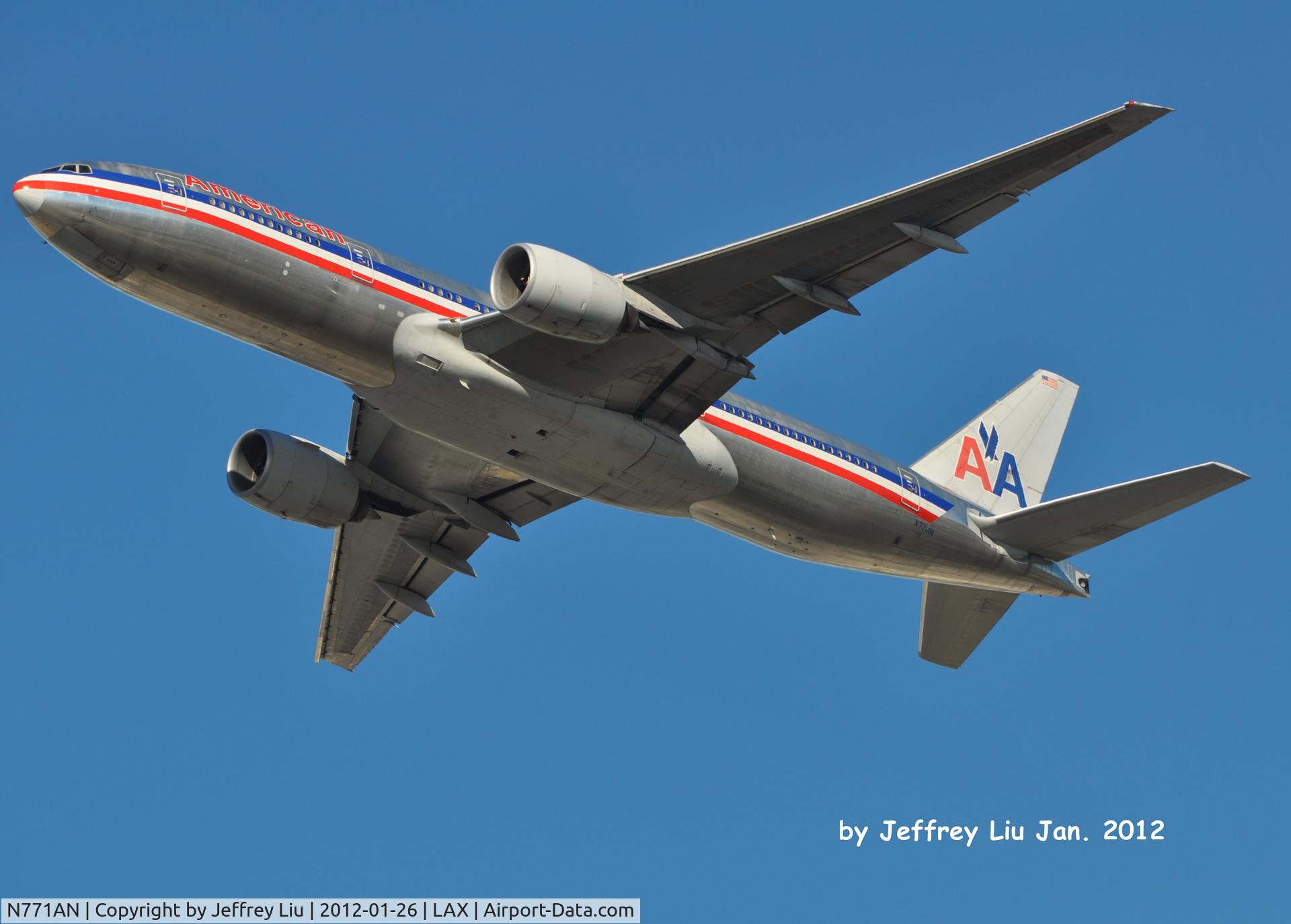N771AN, 1999 Boeing 777-223 C/N 29579, Tookoff from LAX