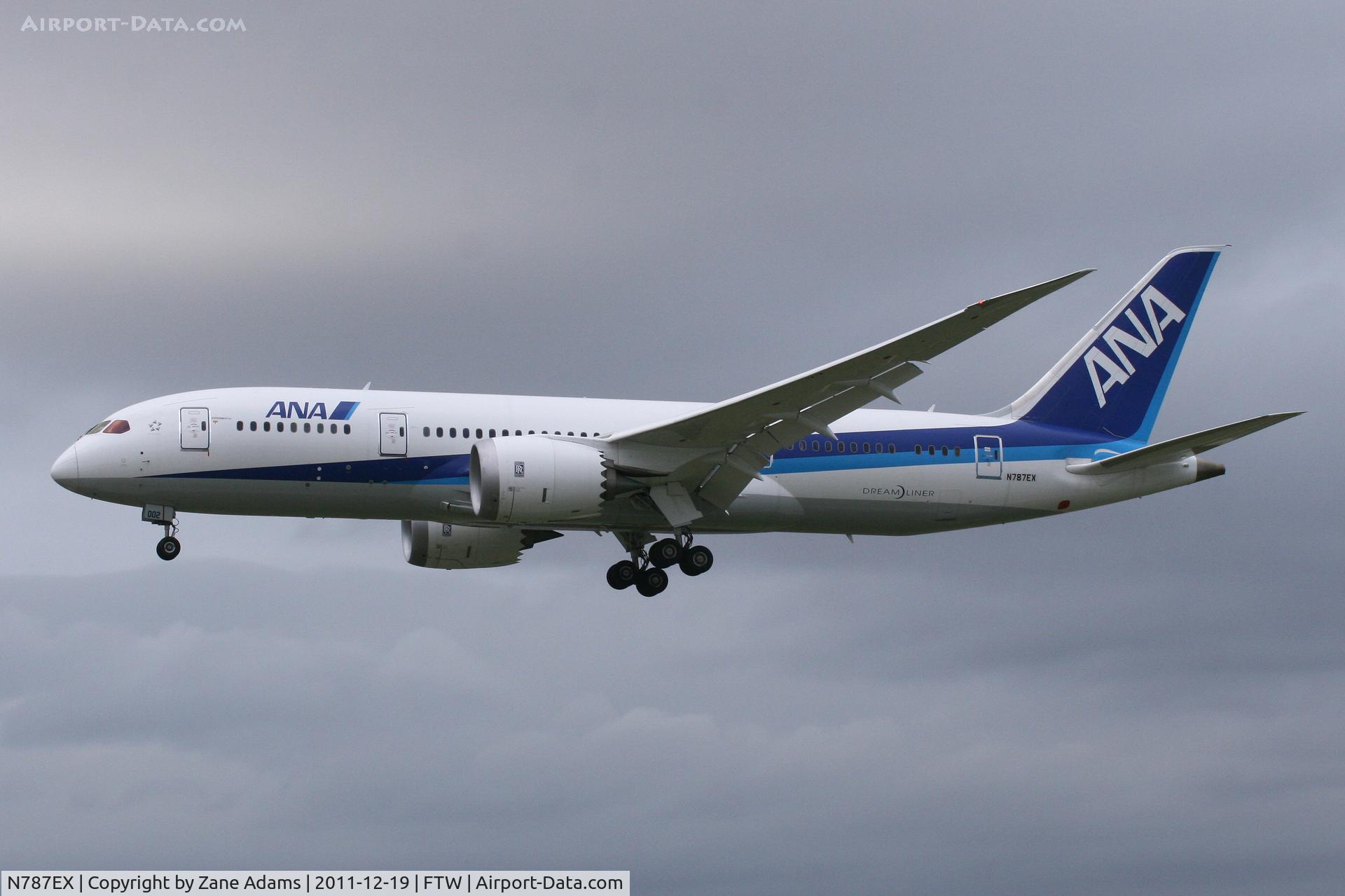 N787EX, 2009 Boeing 787-8 Dreamliner C/N 40691, Boeing 787 #2 landing at Meacham Field - Fort Worth, TX