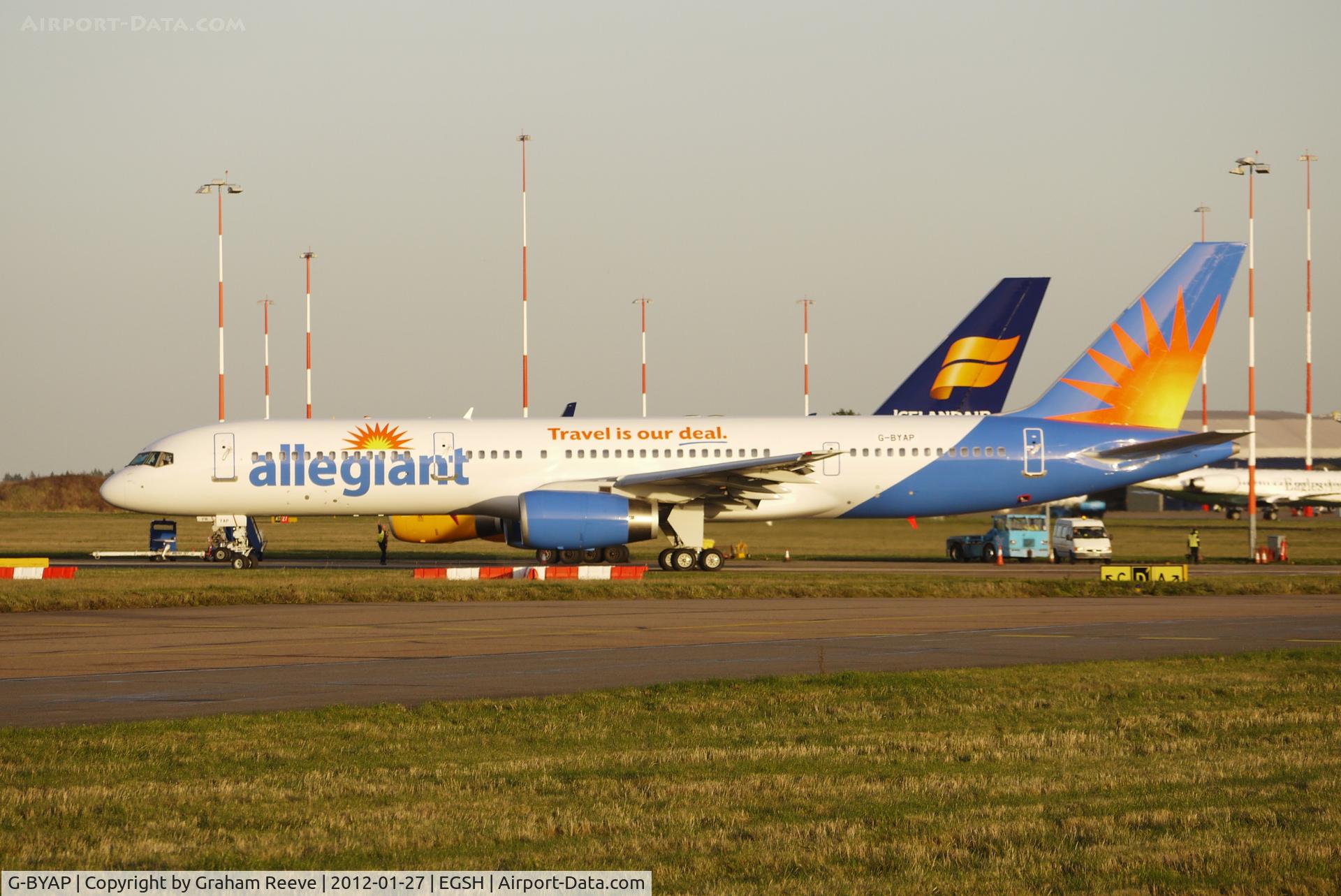 G-BYAP, 1994 Boeing 757-204 C/N 27236, Freshly painted in the late afternoon sun