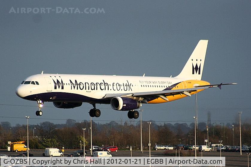 G-OZBS, 2001 Airbus A321-231 C/N 1428, in the new Monarch scheme