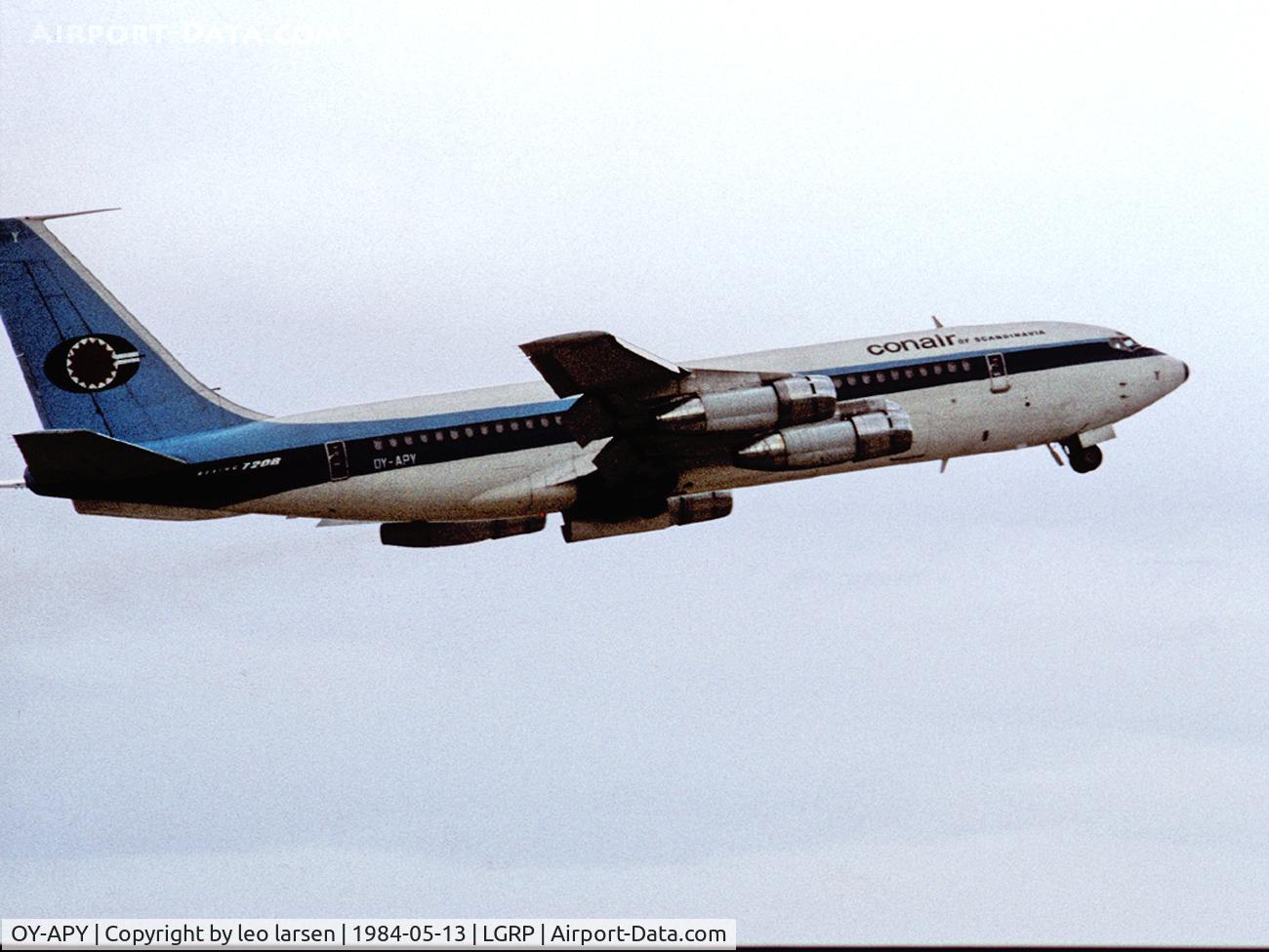OY-APY, 1961 Boeing 720-051B C/N 18421, Rhodos Greece 13.5.84