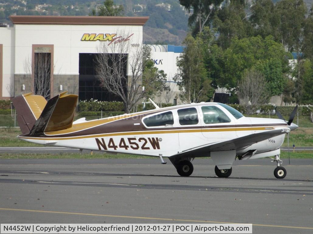 N4452W, 1974 Beech V35B Bonanza C/N D-9611, Parked in transient parking