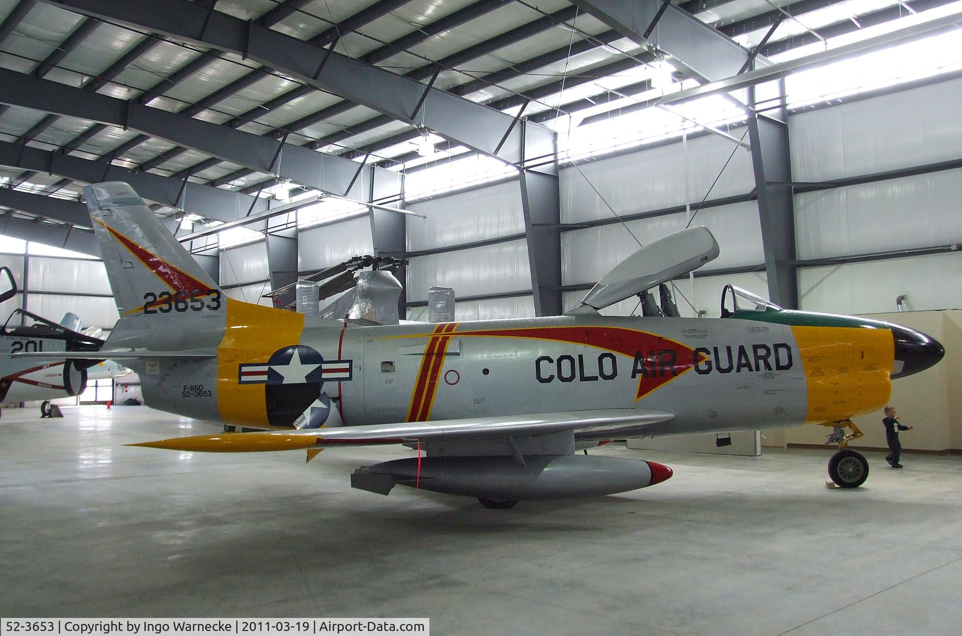 52-3653, 1952 North American F-86D Sabre C/N 190-56, North American F-86D Sabre at the Pueblo Weisbrod Aircraft Museum, Pueblo CO