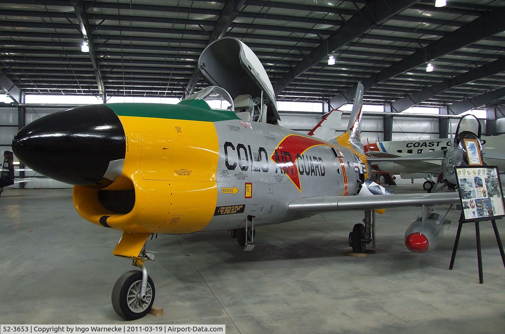 52-3653, 1952 North American F-86D Sabre C/N 190-56, North American F-86D Sabre at the Pueblo Weisbrod Aircraft Museum, Pueblo CO
